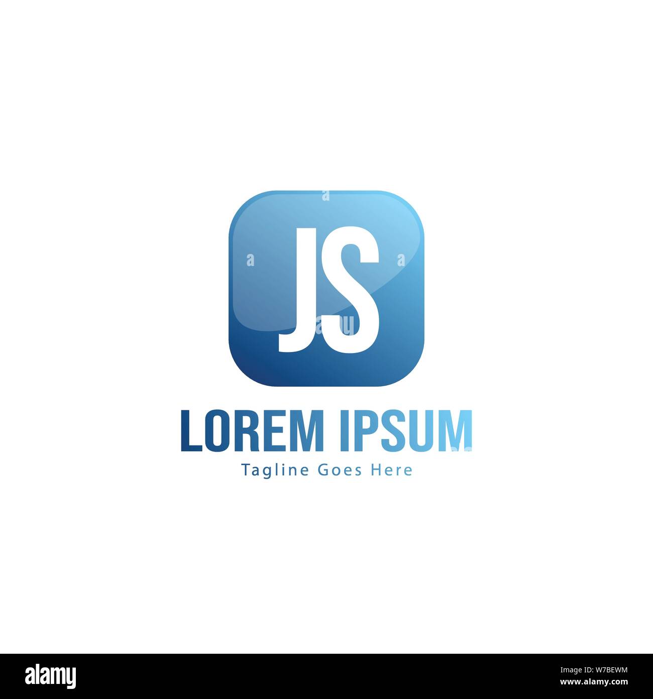 Initial JS logo template with modern frame. Minimalist JS letter logo