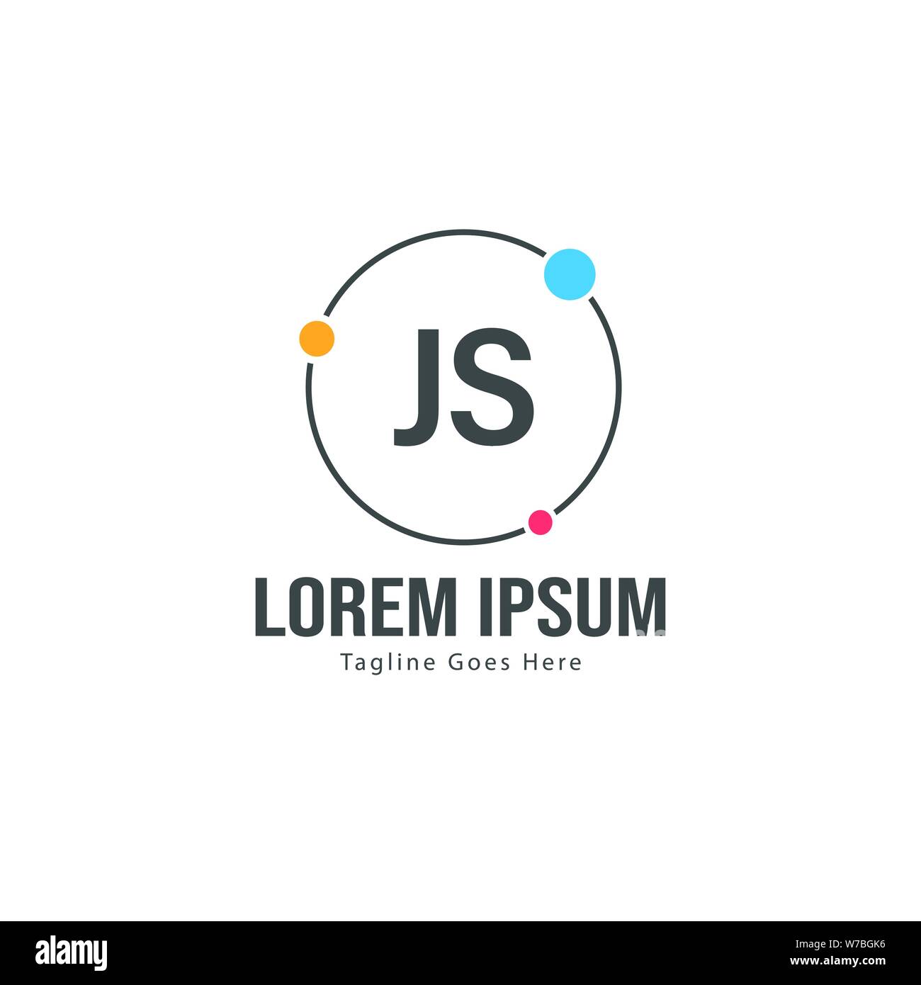 Initial JS logo template with modern frame. Minimalist JS letter logo vector illustration design Stock Vector