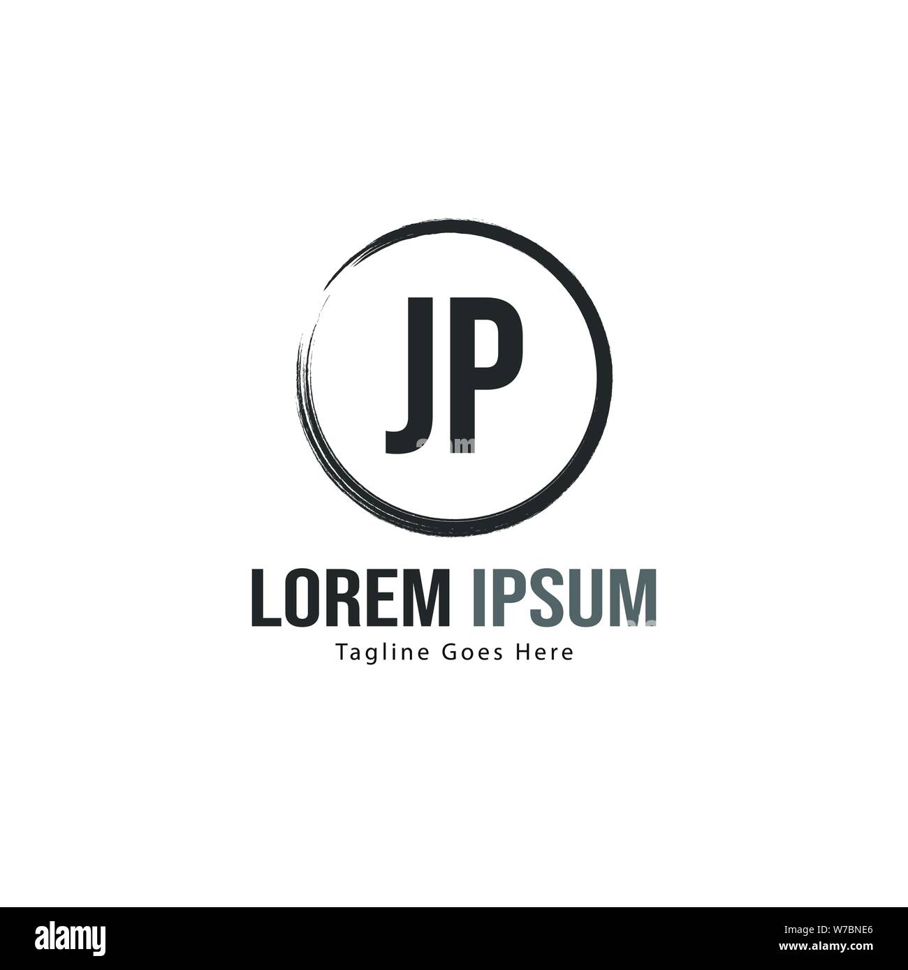 Initial JP logo template with modern frame. Minimalist JP letter logo ...