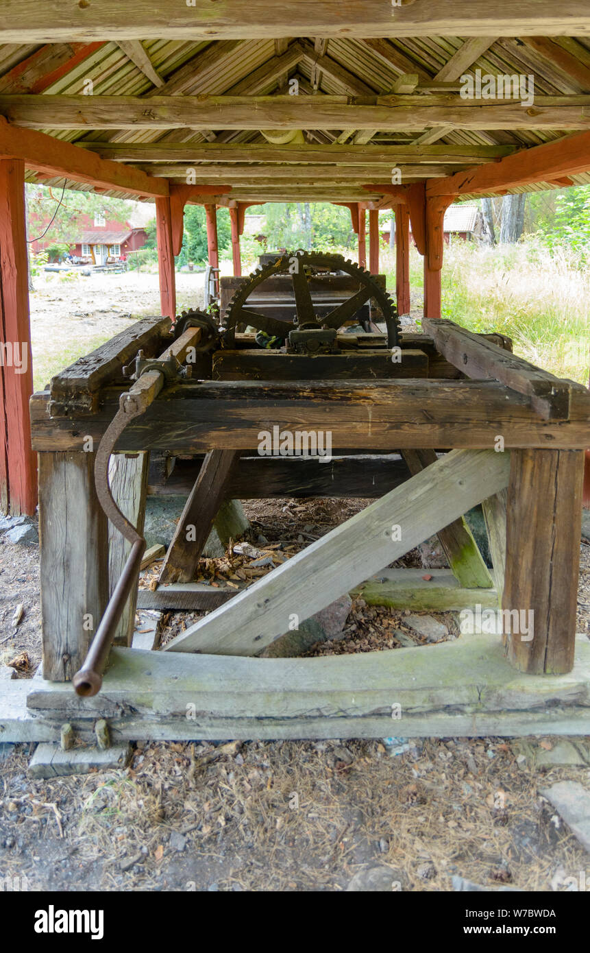 The pump stock drill was driven by hand. Stock Photo