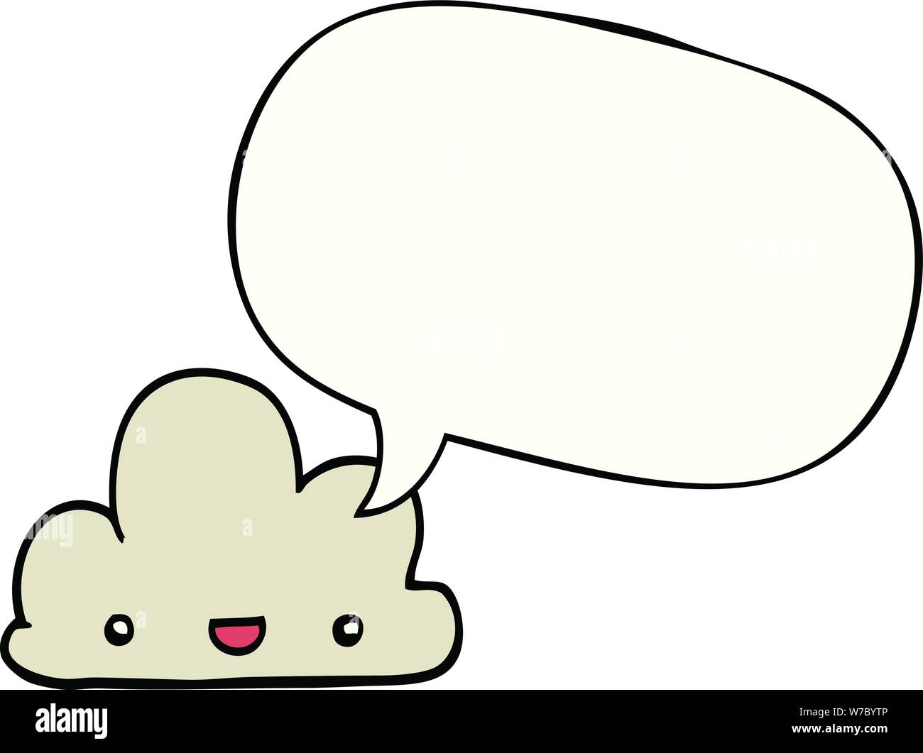 cartoon tiny happy cloud with speech bubble Stock Vector Image & Art ...