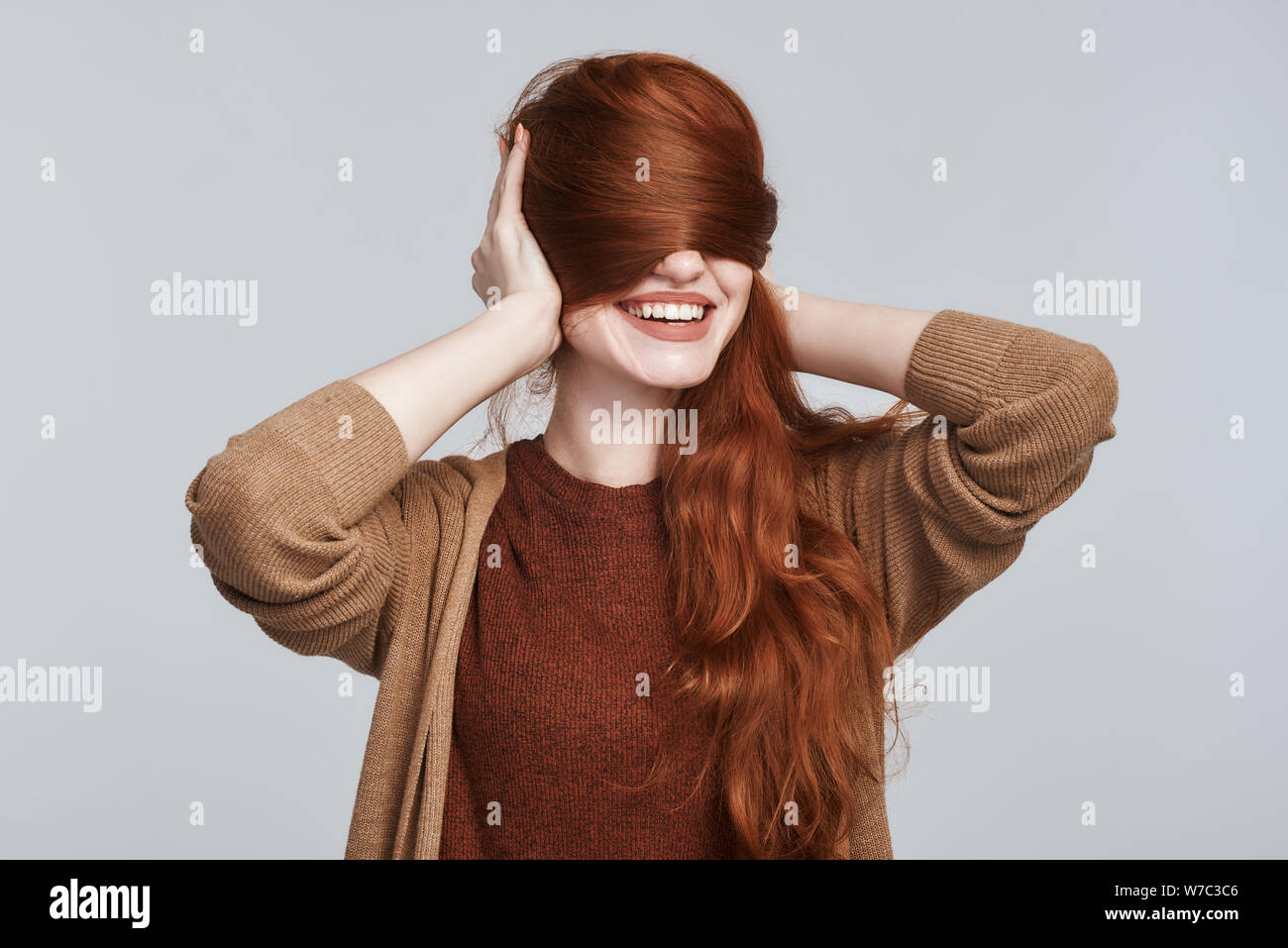 Candid portrait curly redhead woman hi-res stock photography and images ...