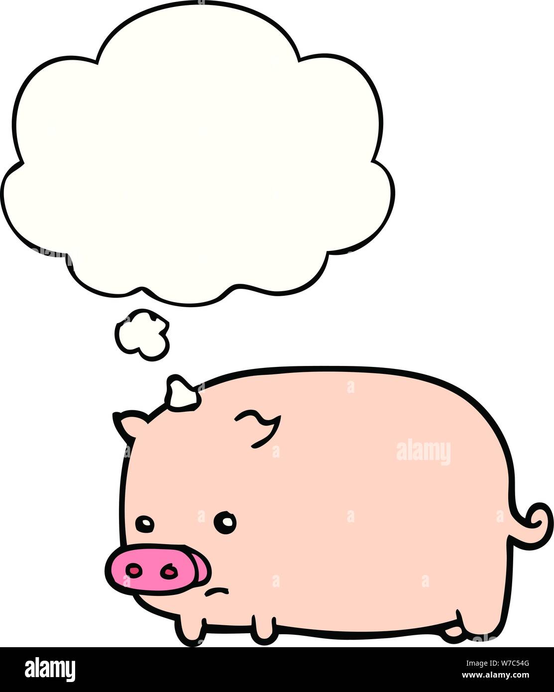 Pigg Thinking Pig cartoon thinking Stock Vector Images - Alamy