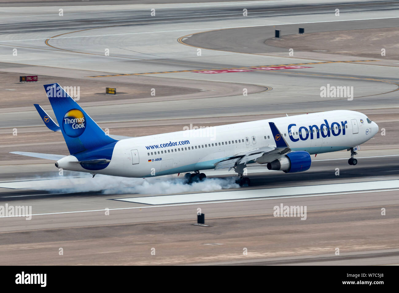 Condor Boeing 767 airliner arriving at McCarran International Airport Las  Vegas Stock Photo - Alamy