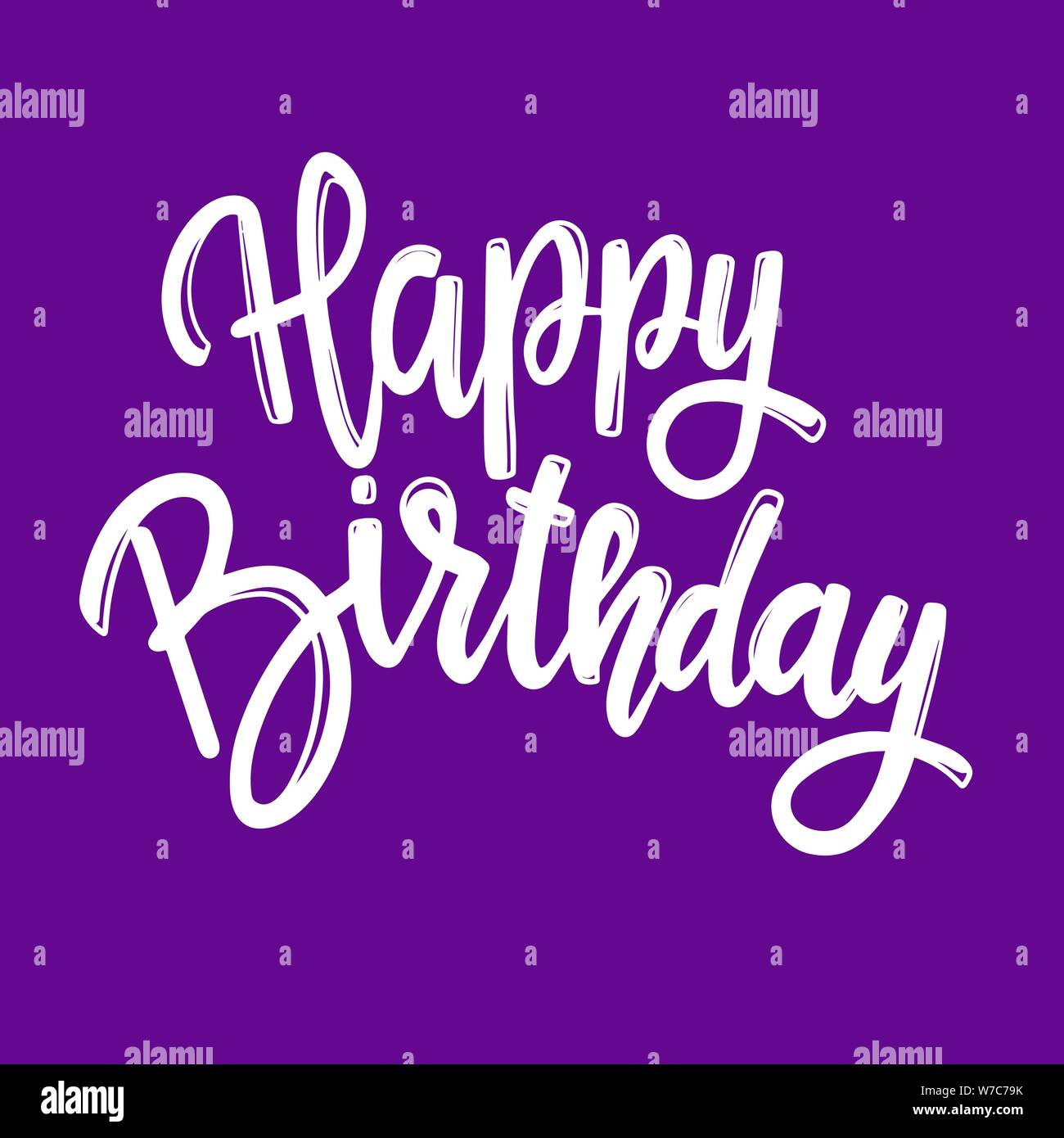 Happy Birthday Lettering Phrase For Postcard Banner Flyer