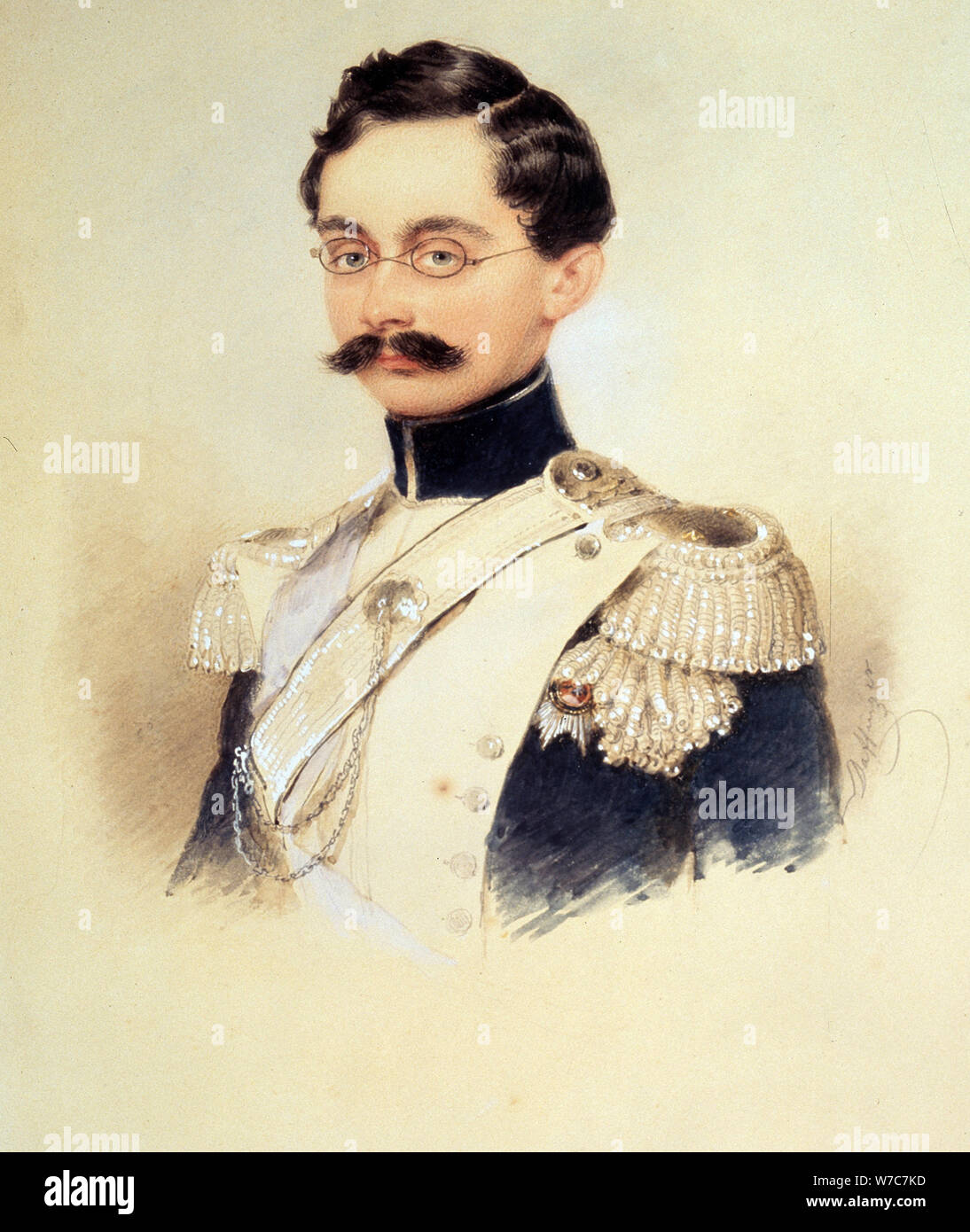 Portrait of Adolphe I, Duke of Nassau, Grand Duke of Luxembourg (1817-1905), 1840s. Artist: Daffinger, Moritz Michael (1790-1849) Stock Photo