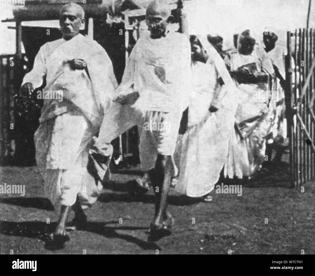 Mohandas Gandhi, Indian nationalist leader, on his way to Congress, 1932. Artist: Anon Stock Photo