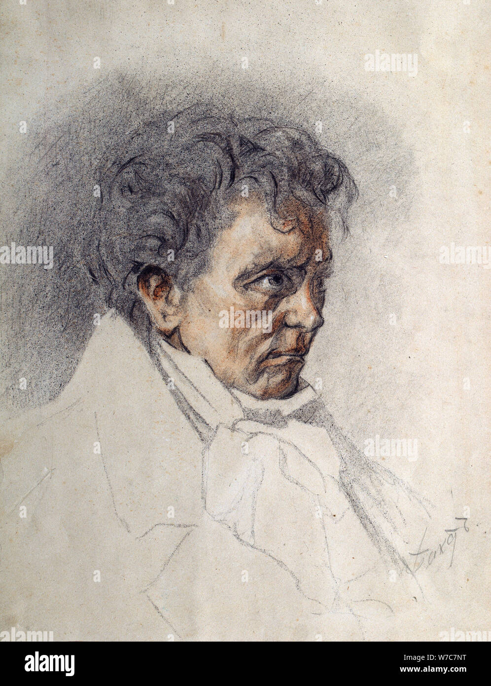 Ludwig van Beethoven (1770-1827). Artist: Bakst, Léon (1866-1924) Stock Photo
