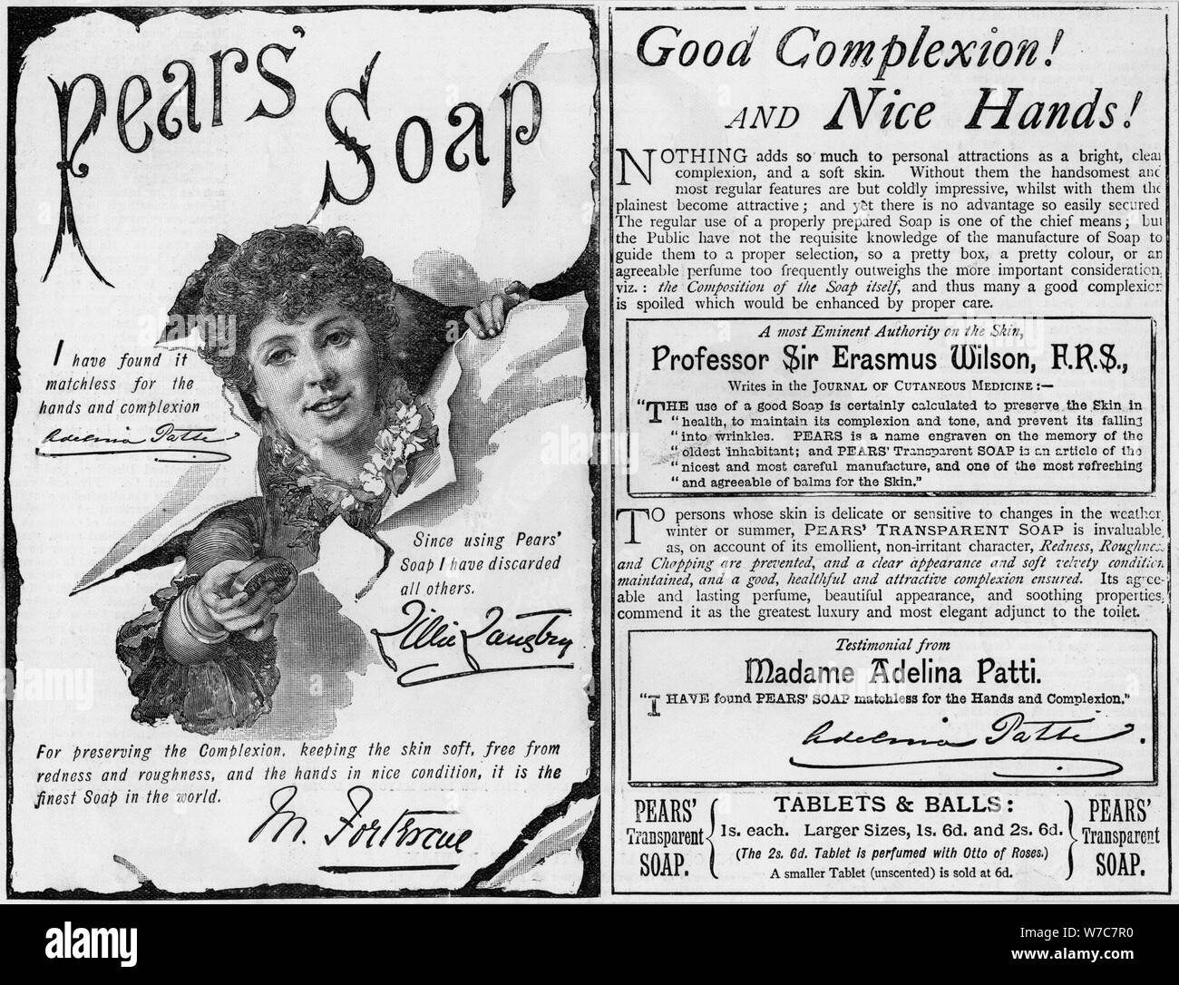 Advertisement for Pears' Soap, 1886. Artist: Unknown Stock Photo