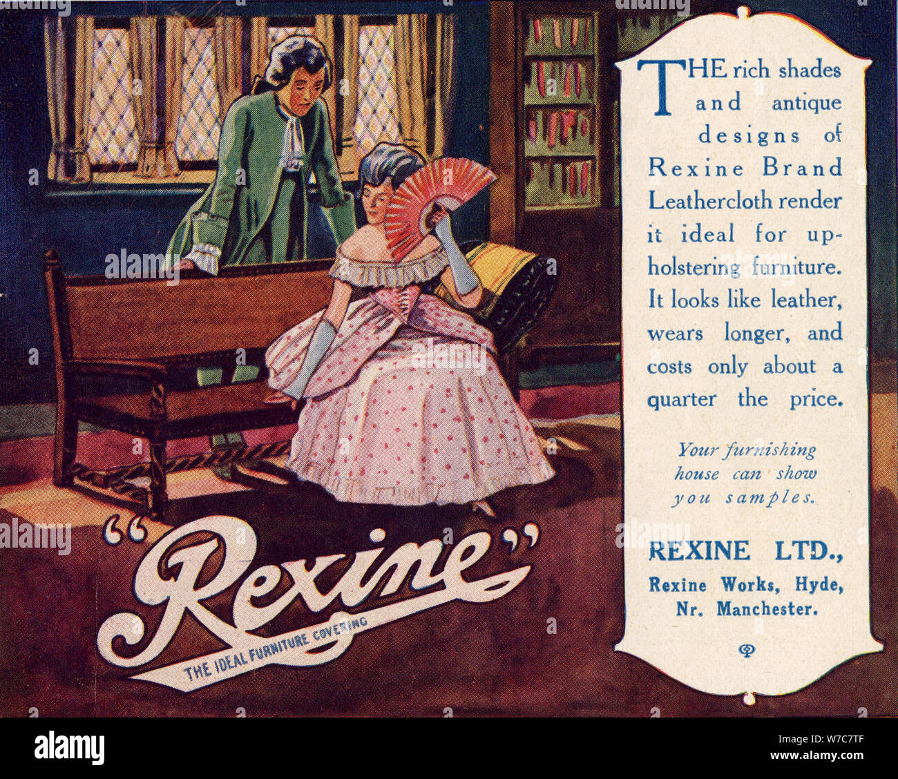 Rexine furniture covering, c.1920. Artist: Unknown Stock Photo