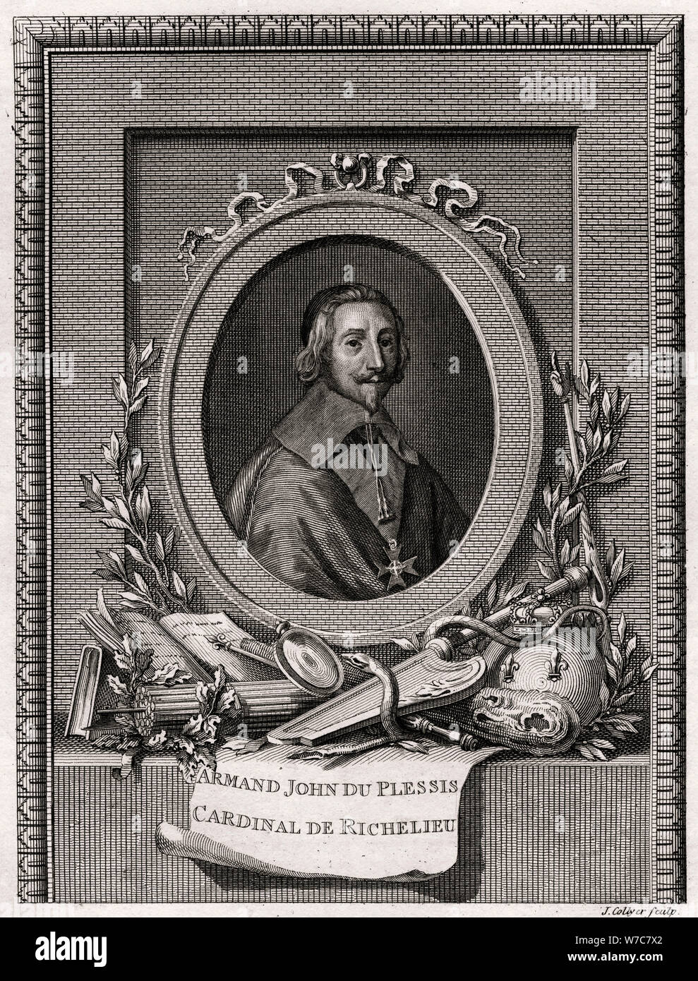 'Armand Jean Du Plessis, Cardinal et Duc de Richelieu', 1775. Artist J