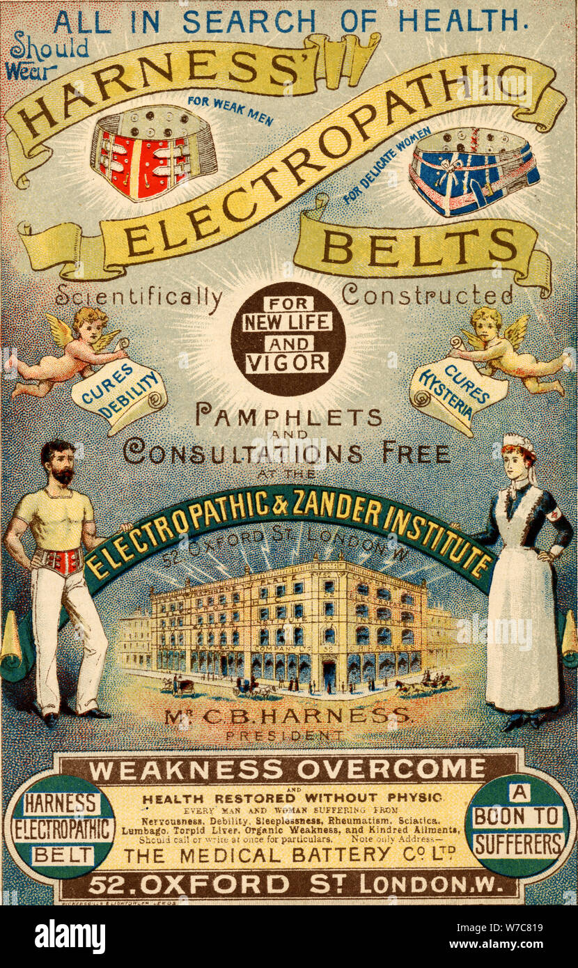 Harness Electropathic Belts, 19th century. Artist: Unknown Stock Photo
