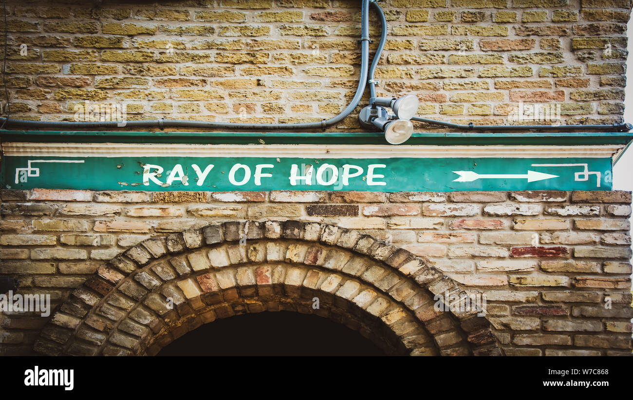 Street Sign the Direction Way to Ray of Hope Stock Photo - Alamy
