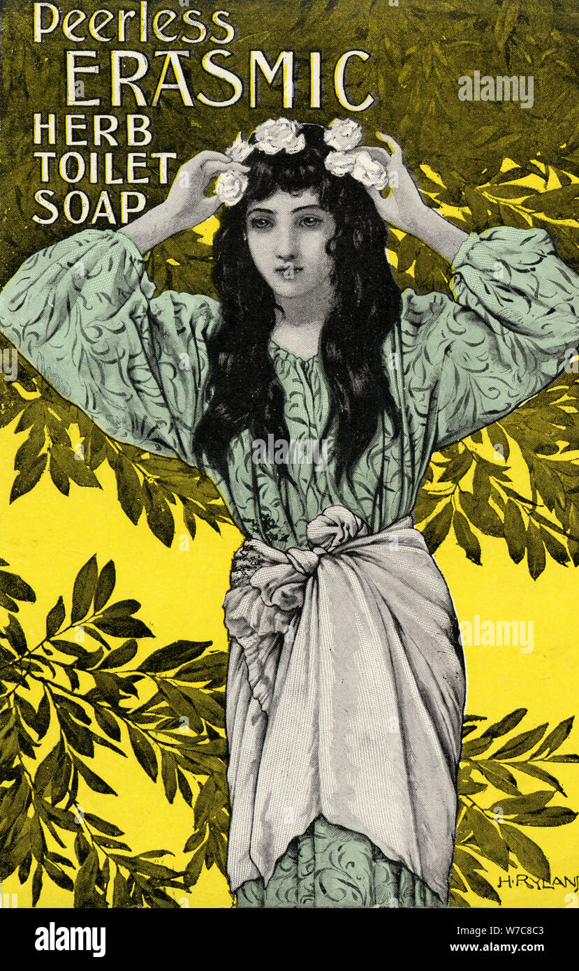 Peerless Erasmic Soap, 19th century. Artist: Henry Ryland Stock Photo