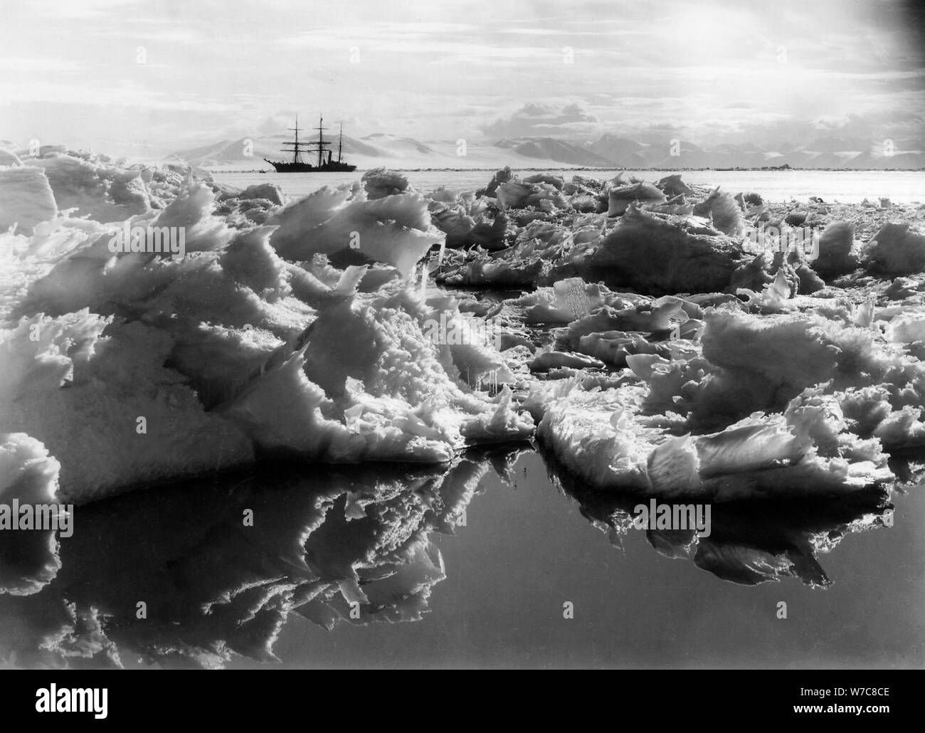 The 'Terra Nova' in McMurdo Sound, Antartica, 1911. Artist: Herbert Ponting Stock Photo