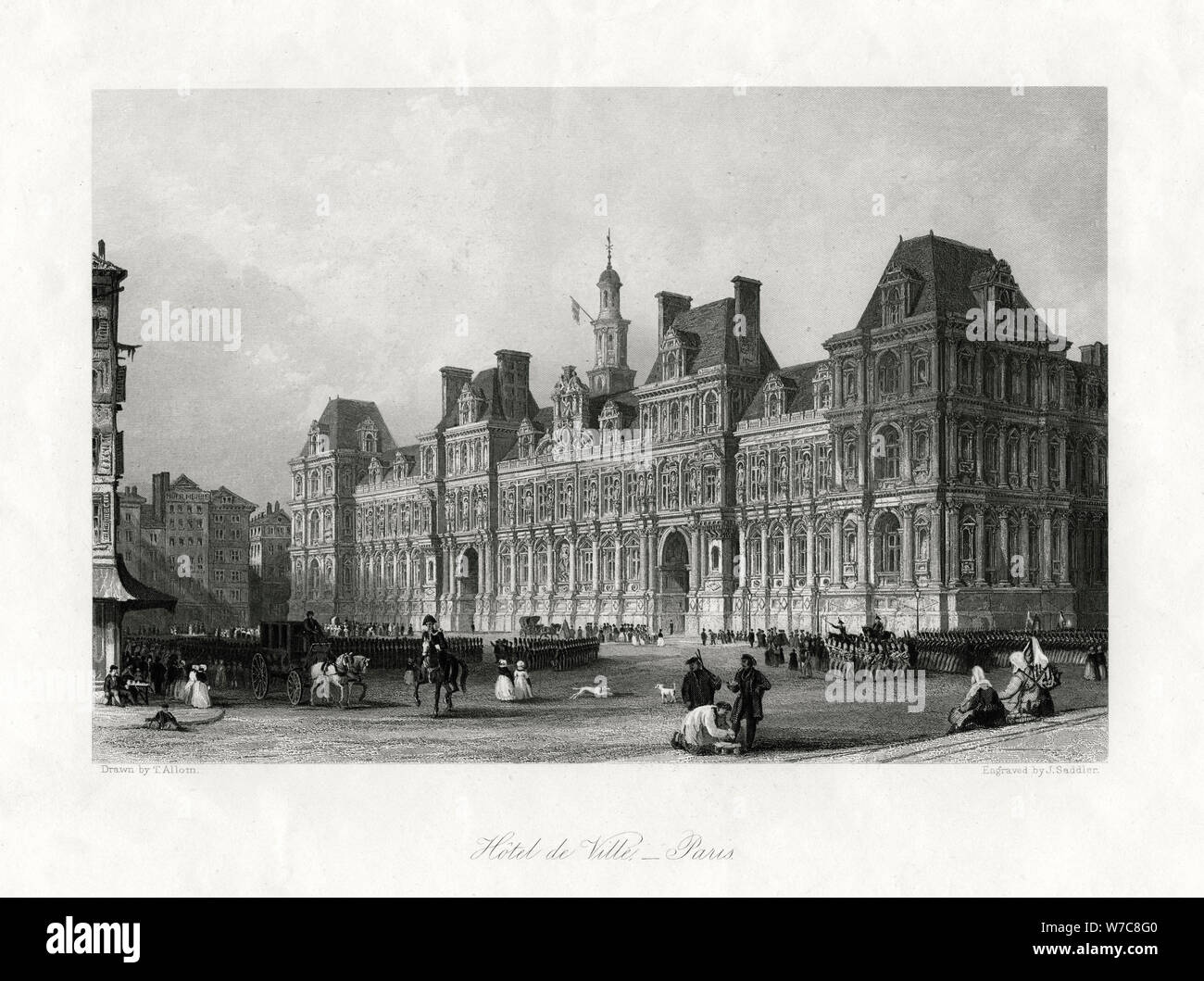 'Hotel de Ville, Paris', France, 1875. Artist: J Saddler Stock Photo