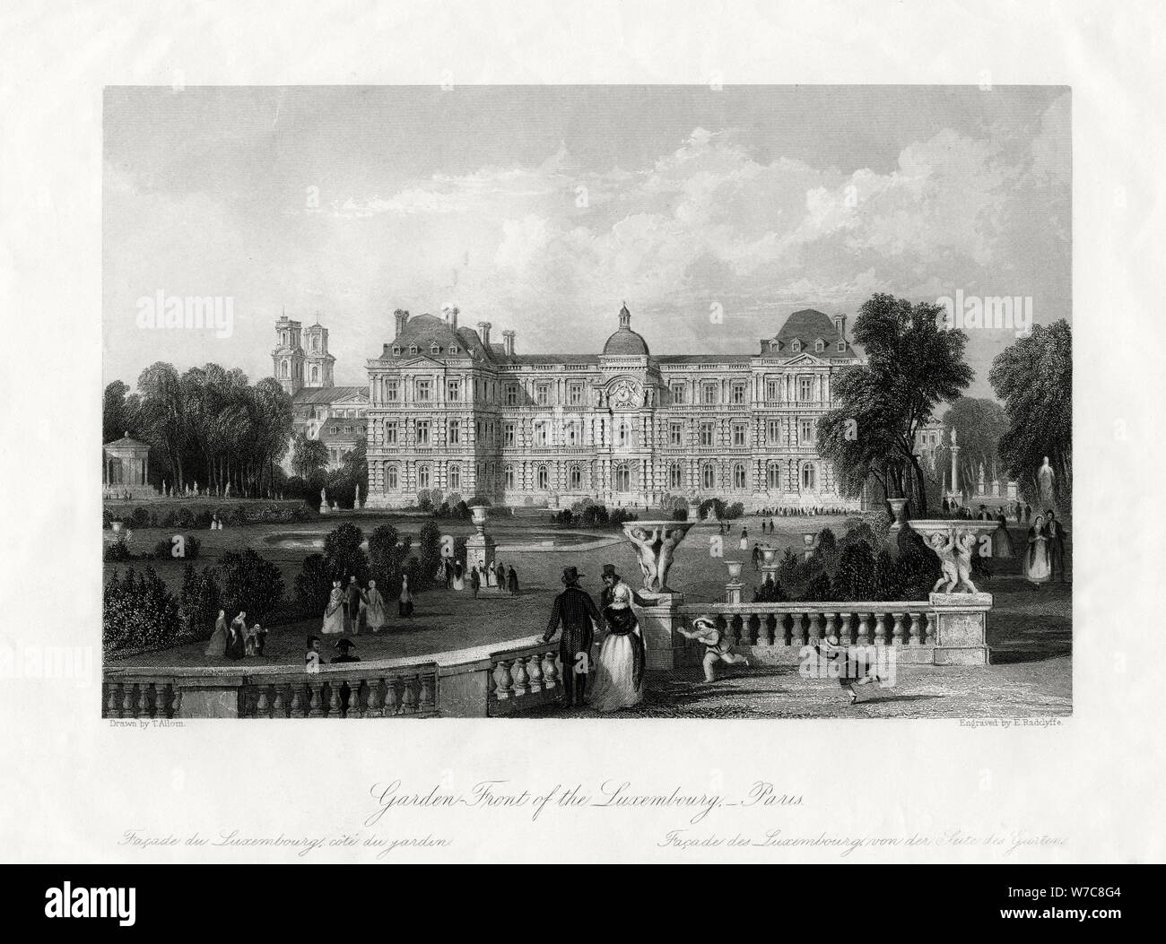 'Garden-Front of the Luxembourg, Paris', France, 1875. Artist: E Radclyffe Stock Photo