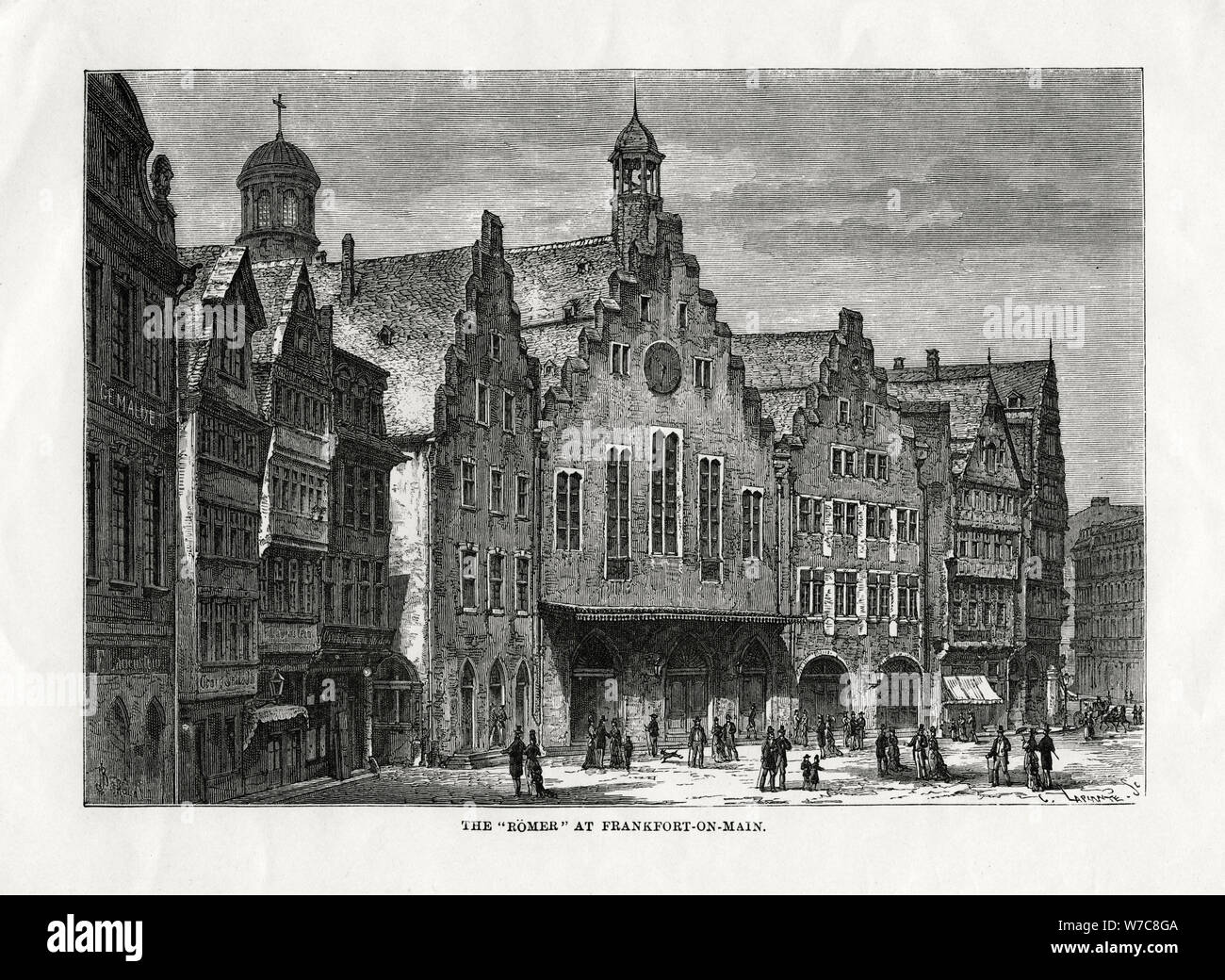 'The Romer at Frankfort-on-Main', Germany, 1879. Artist: Laplante Stock Photo