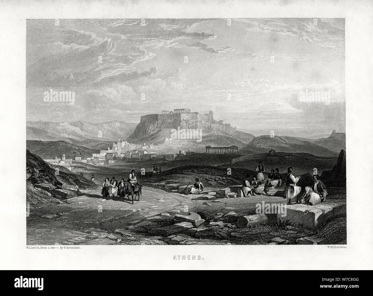 'Athens', Greece, 1887. Artist: W Richardson Stock Photo
