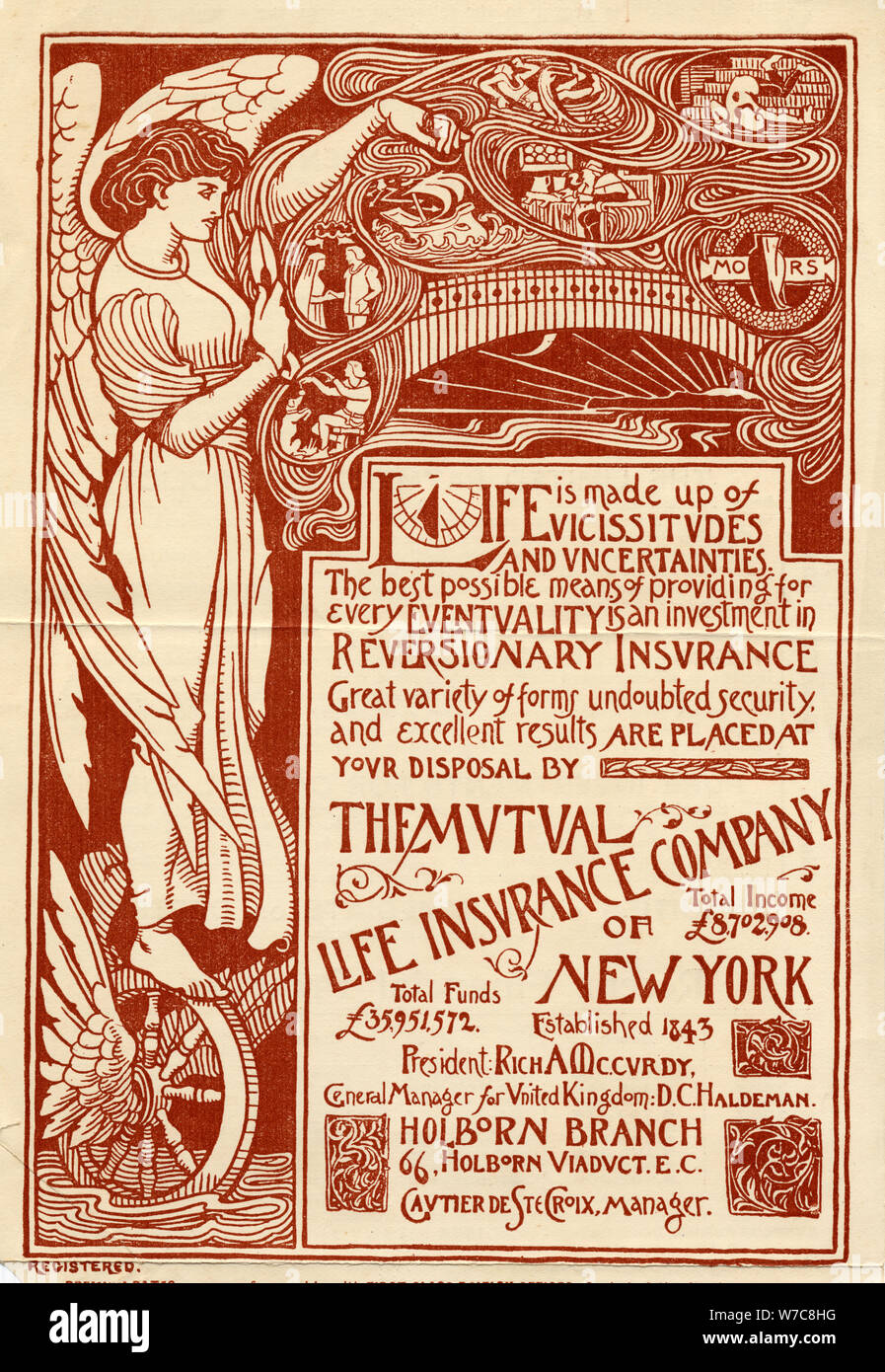 The Mutual Life Insurance Company of New York, 19th century. Artist: Unknown Stock Photo
