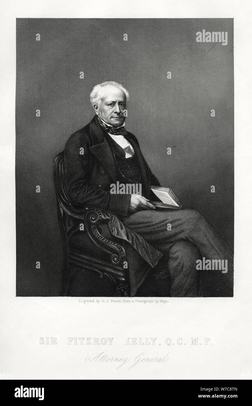 Sir Fitzroy Kelly, English judge, c1880. Artist: DJ Pound Stock Photo