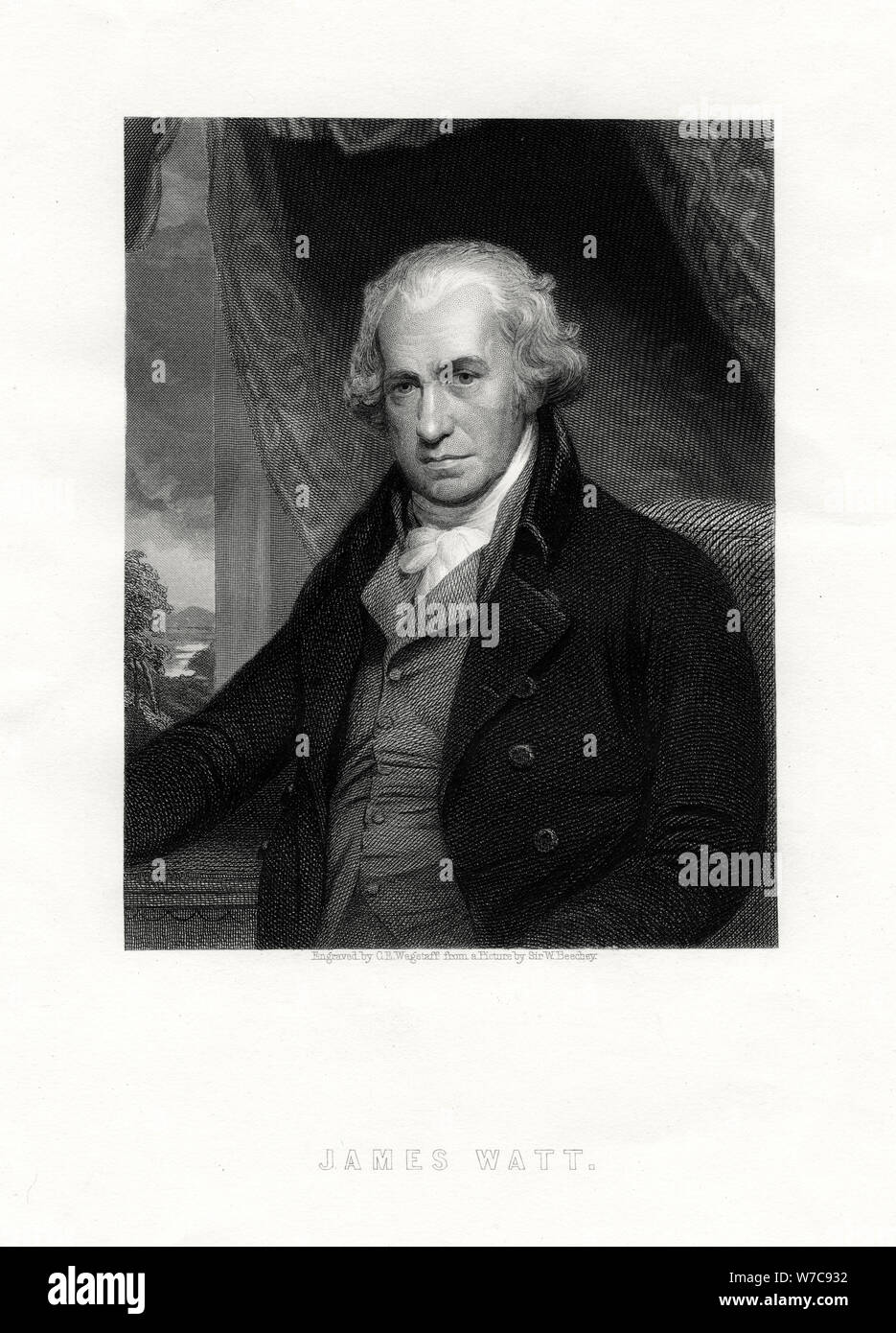 James Watt, Scottish inventor and engineer, 19th century.Artist: CE Wagstaff Stock Photo