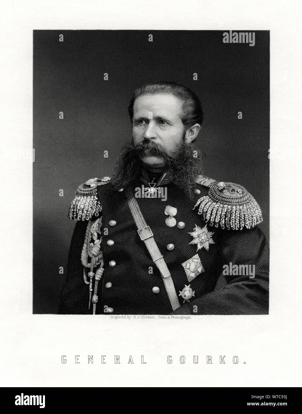 Iosif Vladimirovich Gurko, Russian Field Marshal, 19th century. Artist: George J Stodart Stock Photo