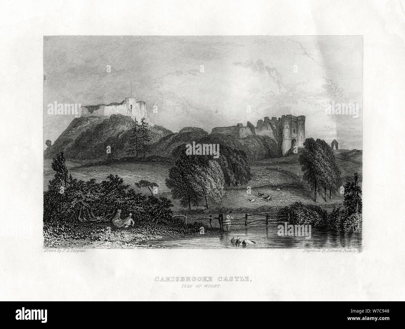 Carisbrooke Castle, Newport, Isle of Wight, 1860. Artist Edward