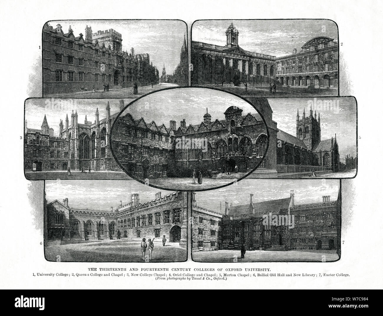 The colleges of the University of Oxford, 1895. Artist: Unknown Stock Photo