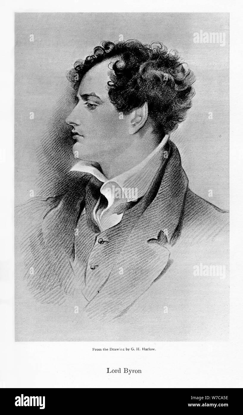 Lord Byron, Anglo-Scottish poet, 19th century. Artist: Unknown Stock Photo