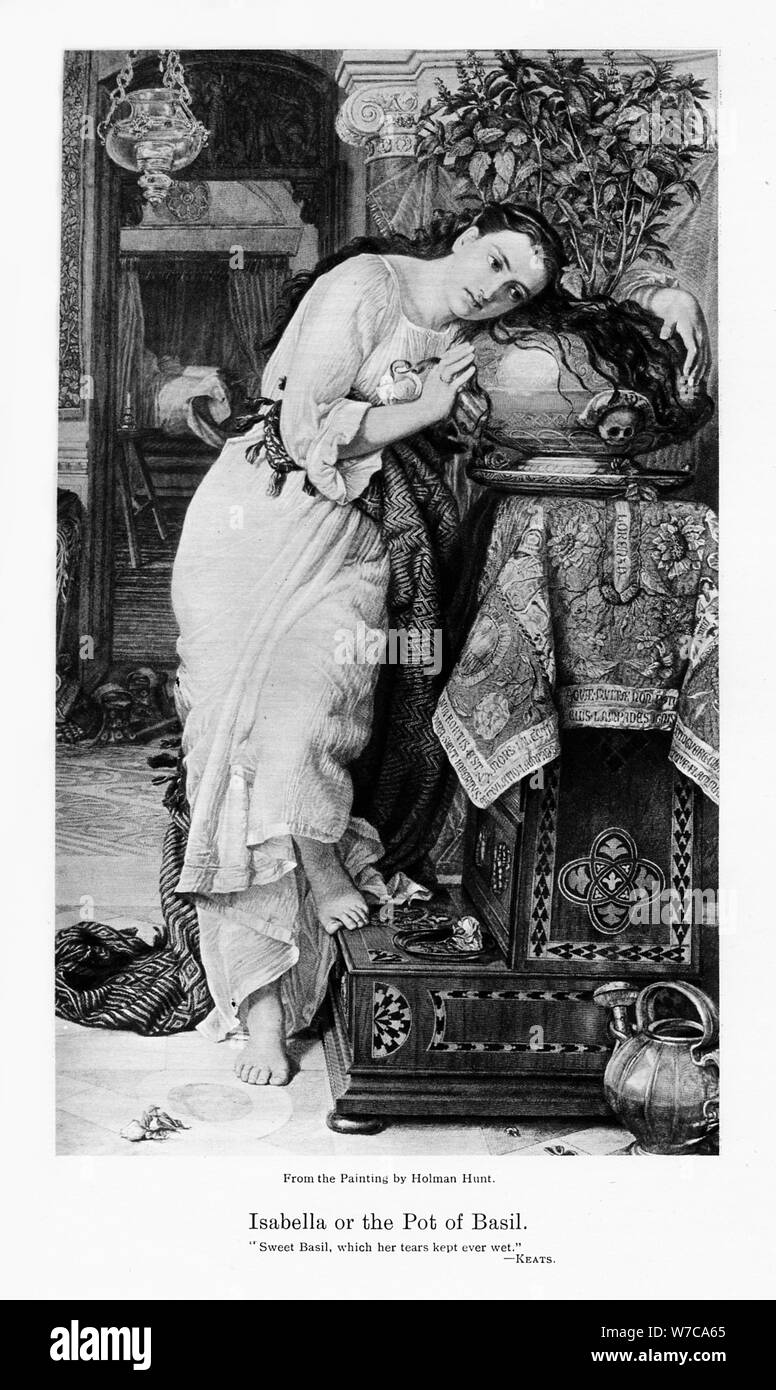 'Isabella and the Pot of Basil', c1867. Artist: William Holman Hunt Stock Photo