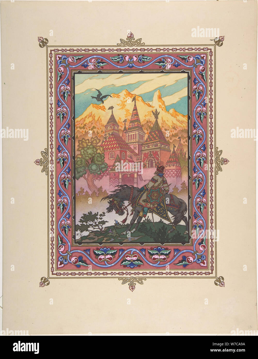 Illustration for the Fairy tale Marya Morevna, c. 1925. Artist: Zvorykin, Boris Vasilievich (1872-after 1935) Stock Photo