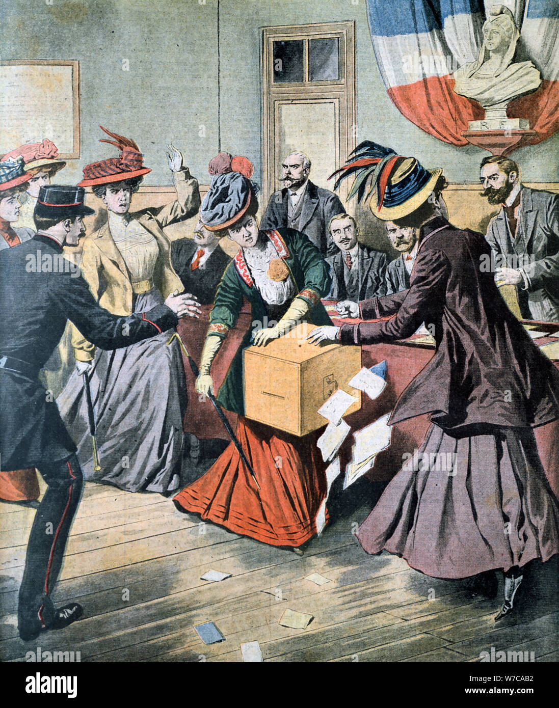 Campaign for Women's Suffrage in Belgium, 1908. Artist: Anon Stock Photo