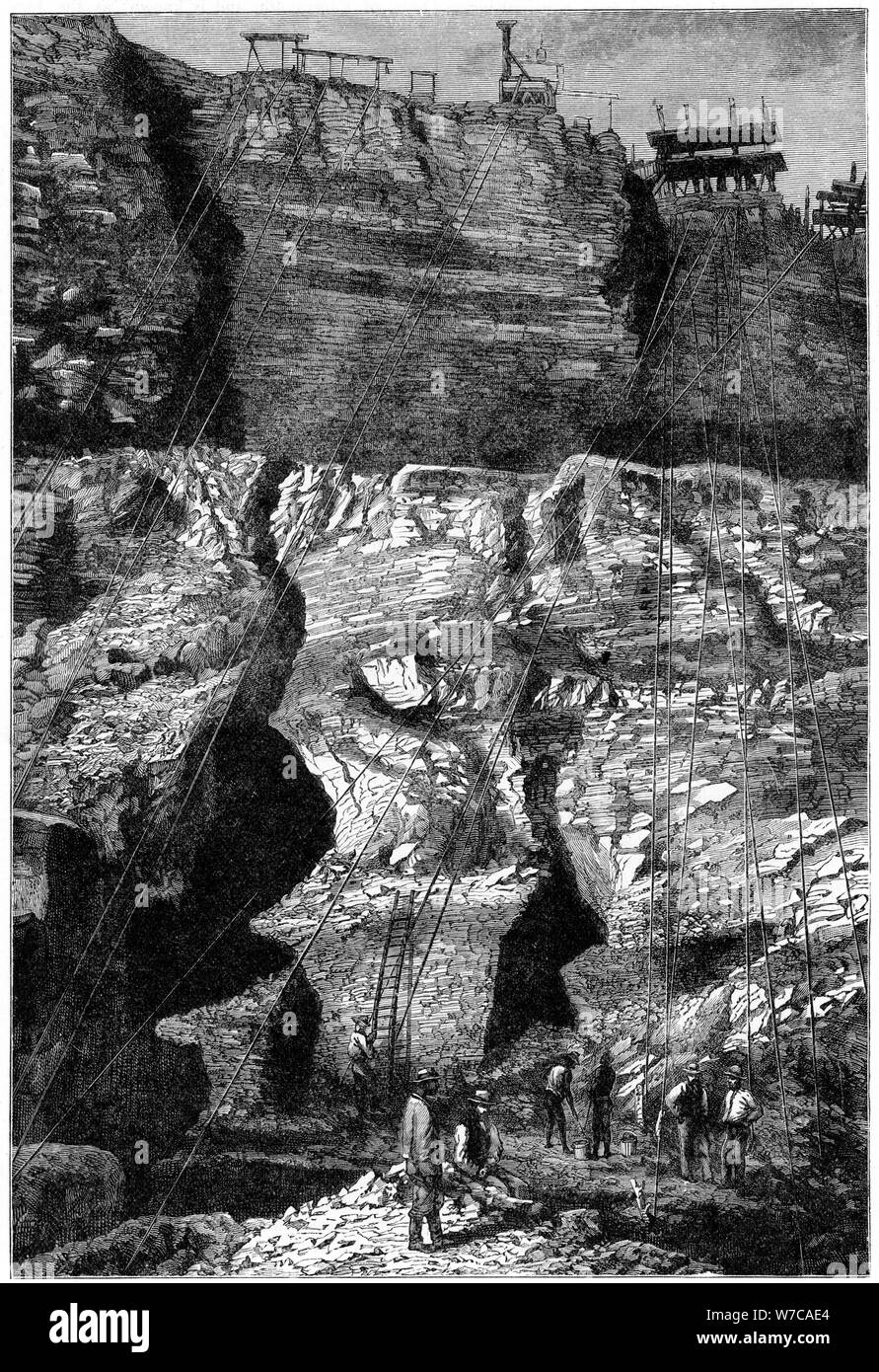 Diamond mine, Kimberley, South Africa, 1896.  Artist: Anon Stock Photo