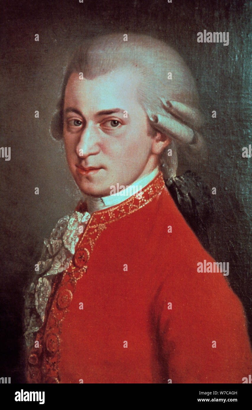Wolfgang Amadeus Mozart, Austrian composer, c1780.  Artist: Johann Nepomuk Della Croce Stock Photo