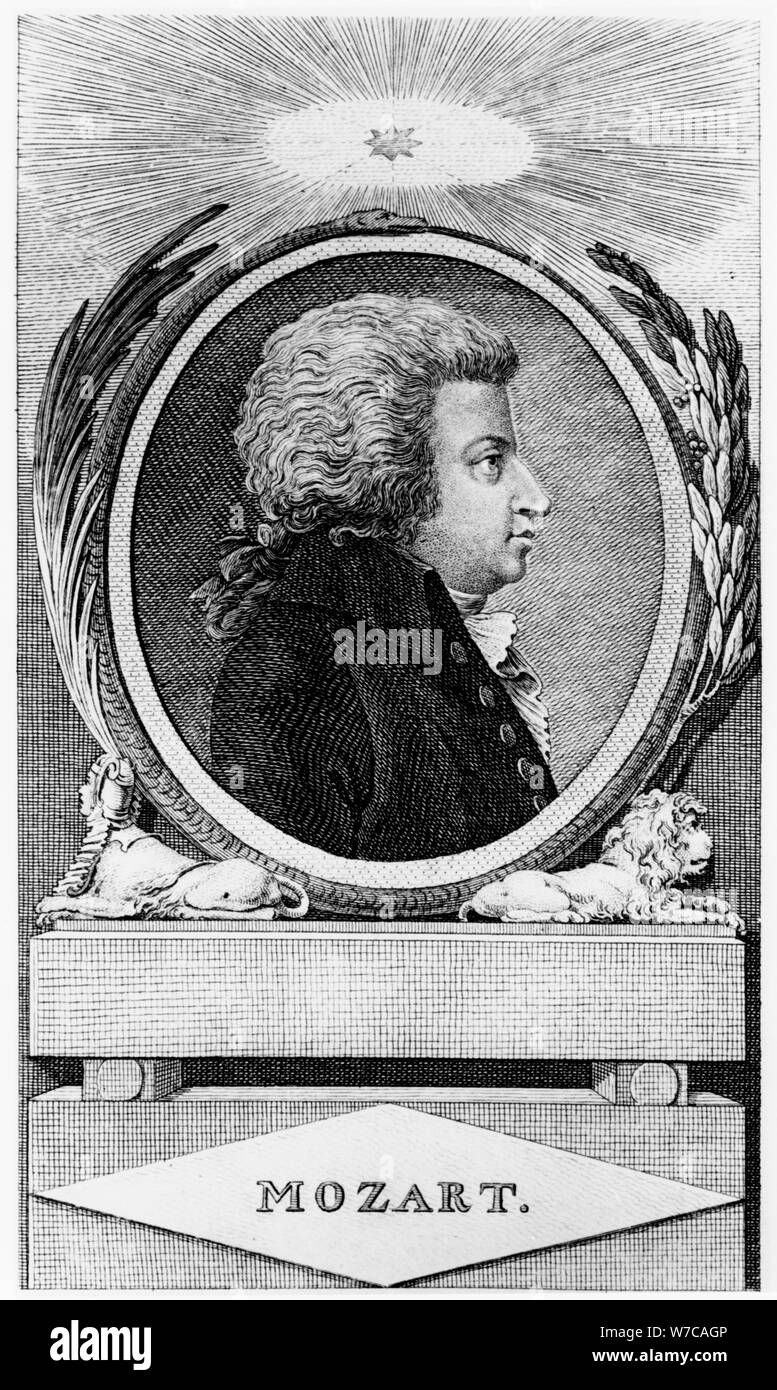 Wolfgang Amadeus Mozart, Austrian composer, c1791. Artist Unknown