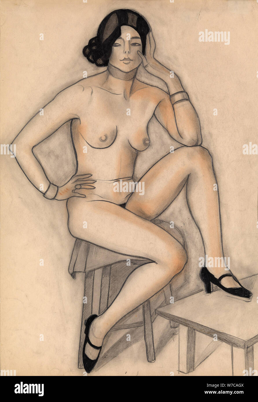 Nude. Artist: Sudeykin, Sergei Yurievich (1882-1946) Stock Photo