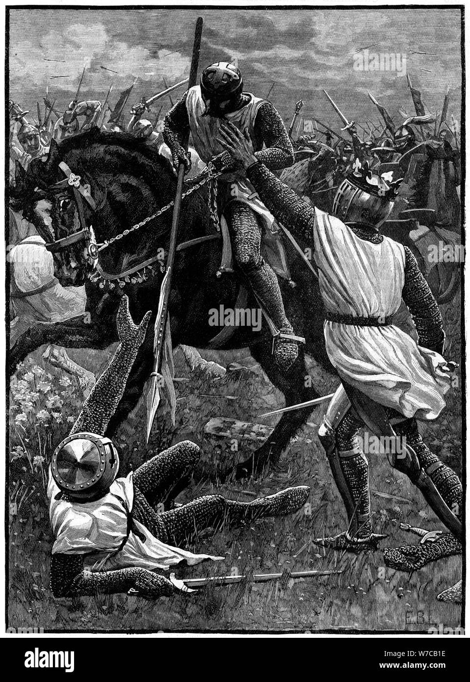 The Battle of Evesham, 4 August 1265, (c1880). Artist: Unknown Stock Photo