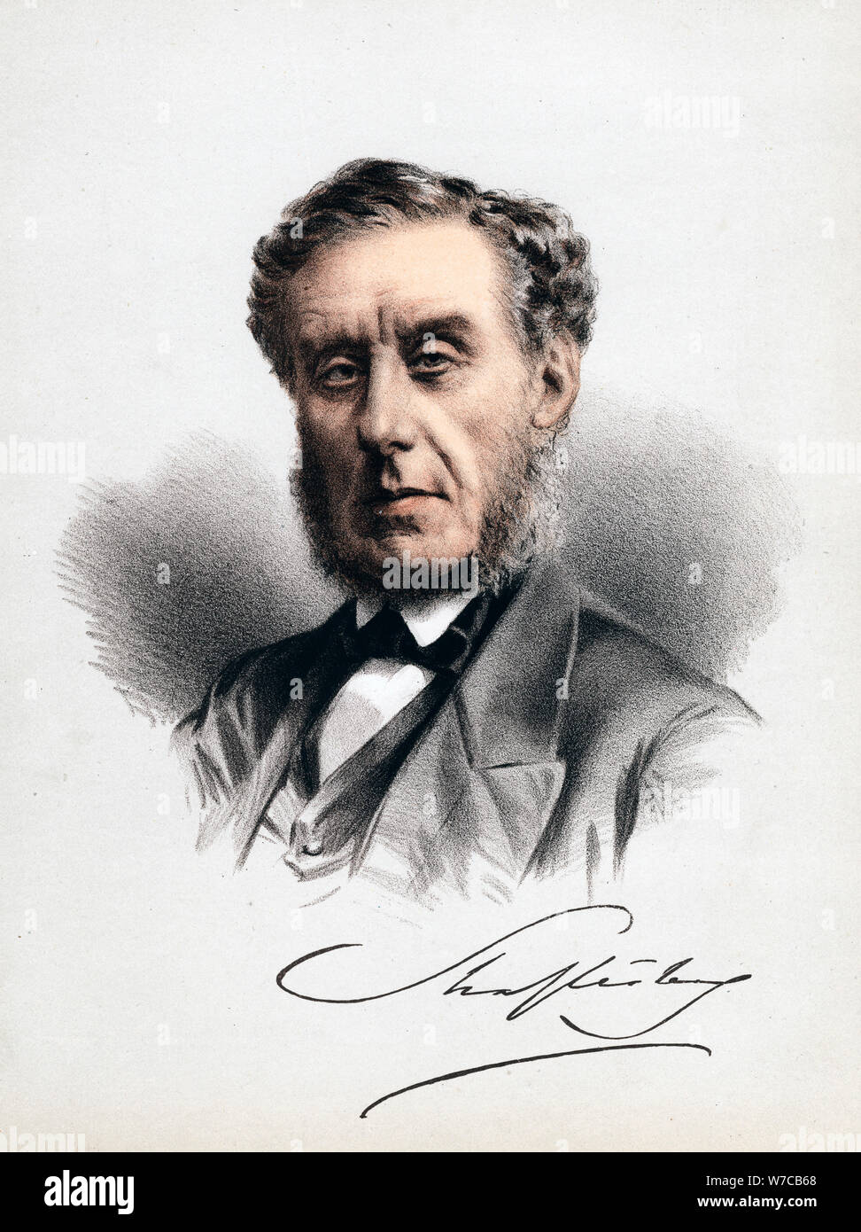 Lord Shaftesbury, English statesman, moral philosopher, philanthropist and factory reformer, c1880. Artist: Anon Stock Photo