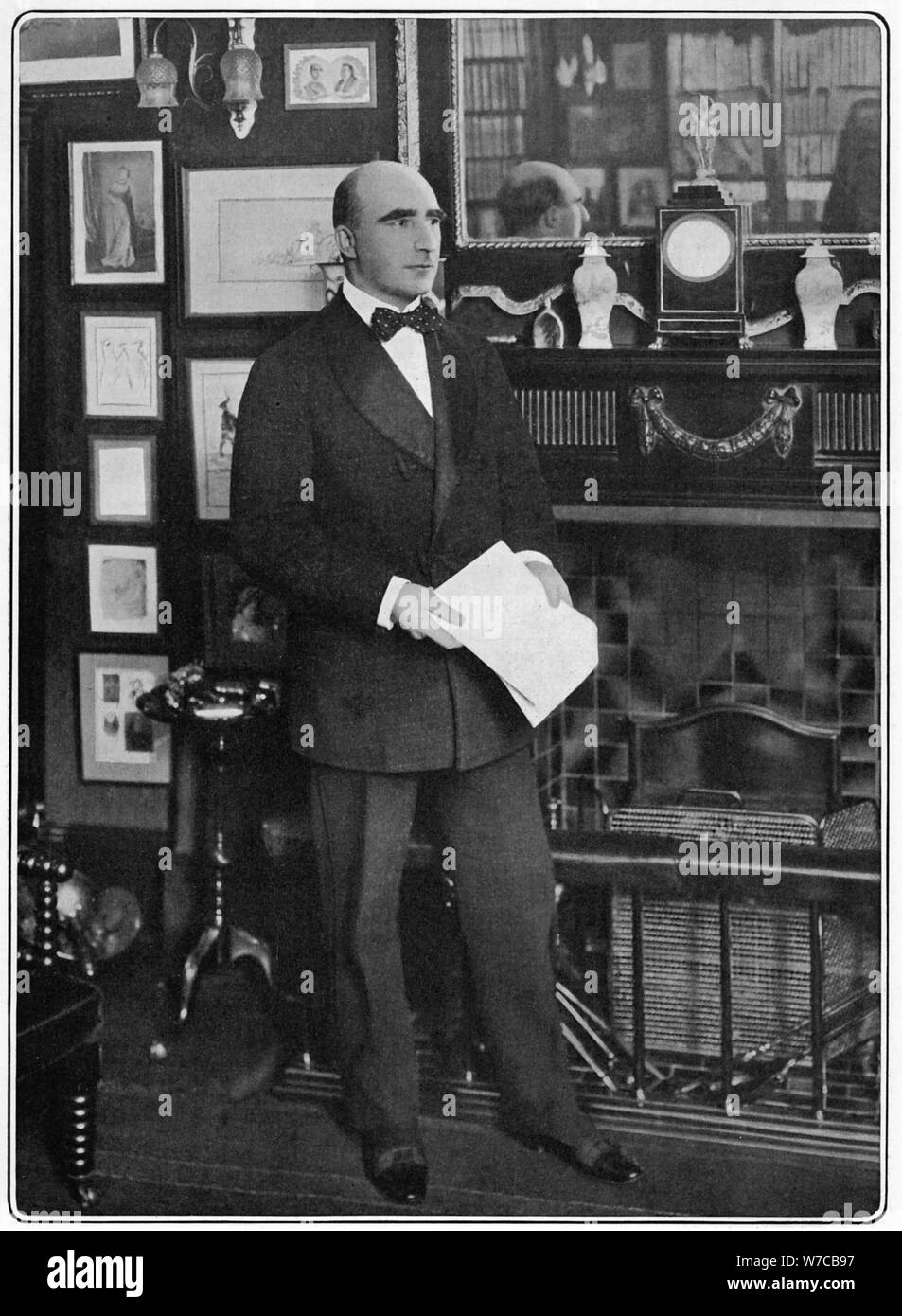 Arthur Wing Pinero, English dramatist, at home, 1903. Artist: W&D Downey Stock Photo