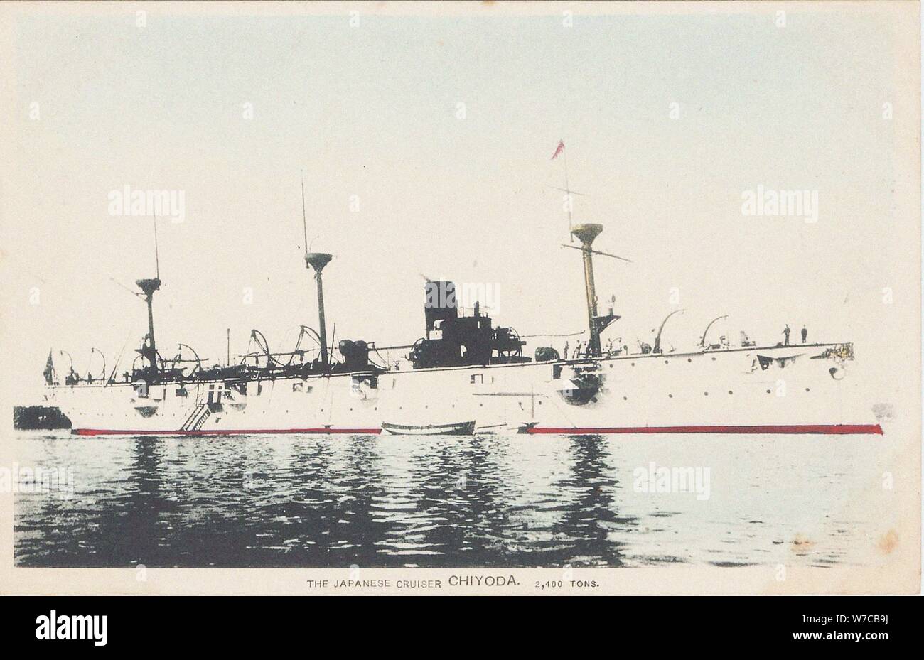 Japanese Cruiser Chiyoda, c. 1905. Stock Photo