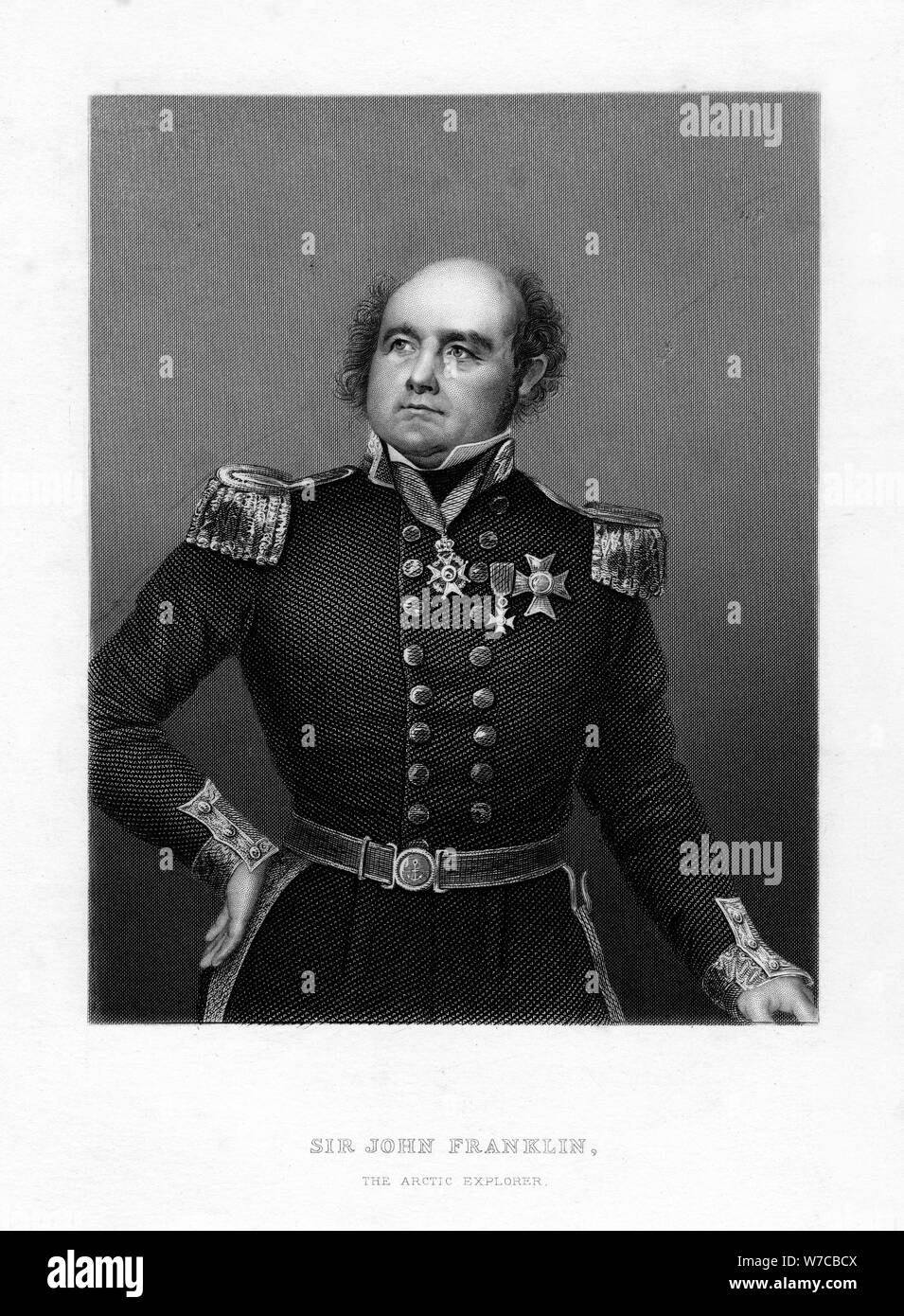 Sir John Franklin, English sea captain and Arctic explorer, 19th century. Artist: Unknown Stock Photo