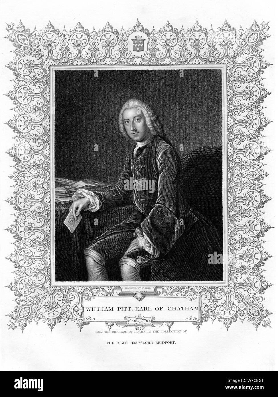 William Pitt, 1st Earl of Chatham, British Whig statesman, (19th century).Artist: W Holl Stock Photo