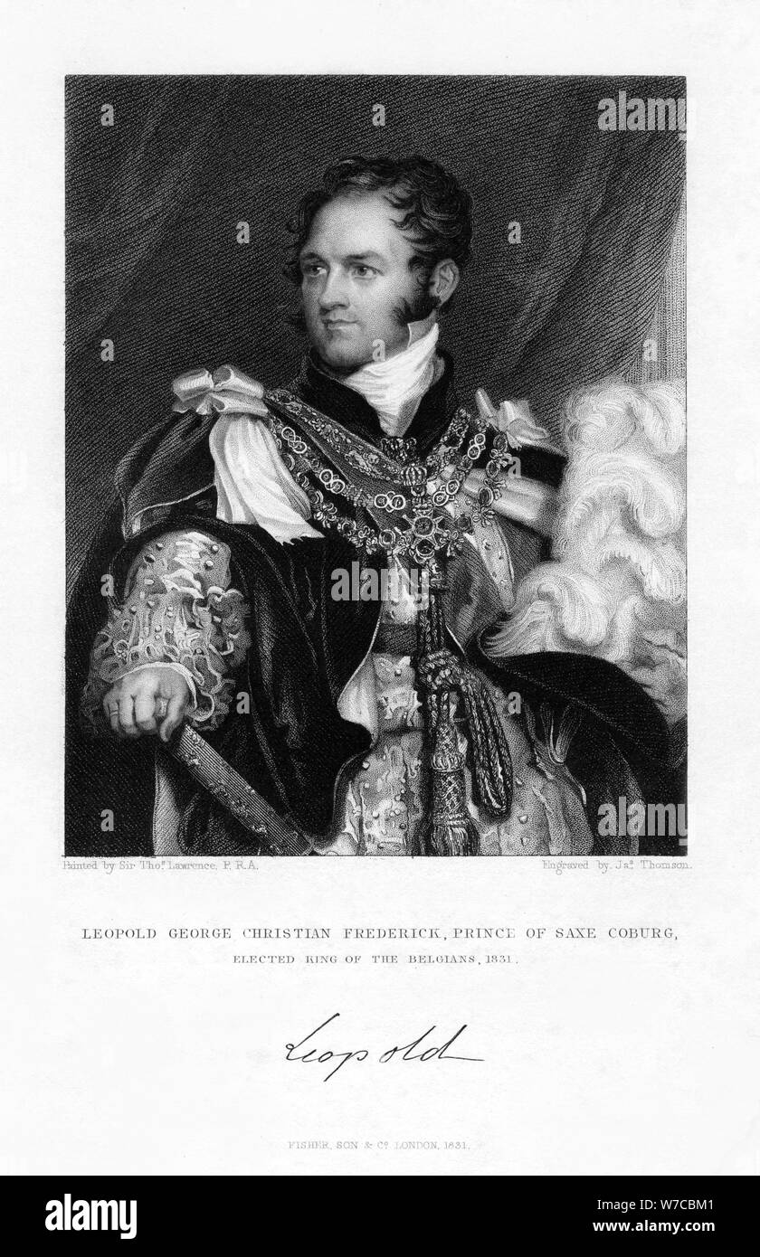 Leopold of Saxe-Coburg and Gotha, 1831.Artist: J Thomson Stock Photo