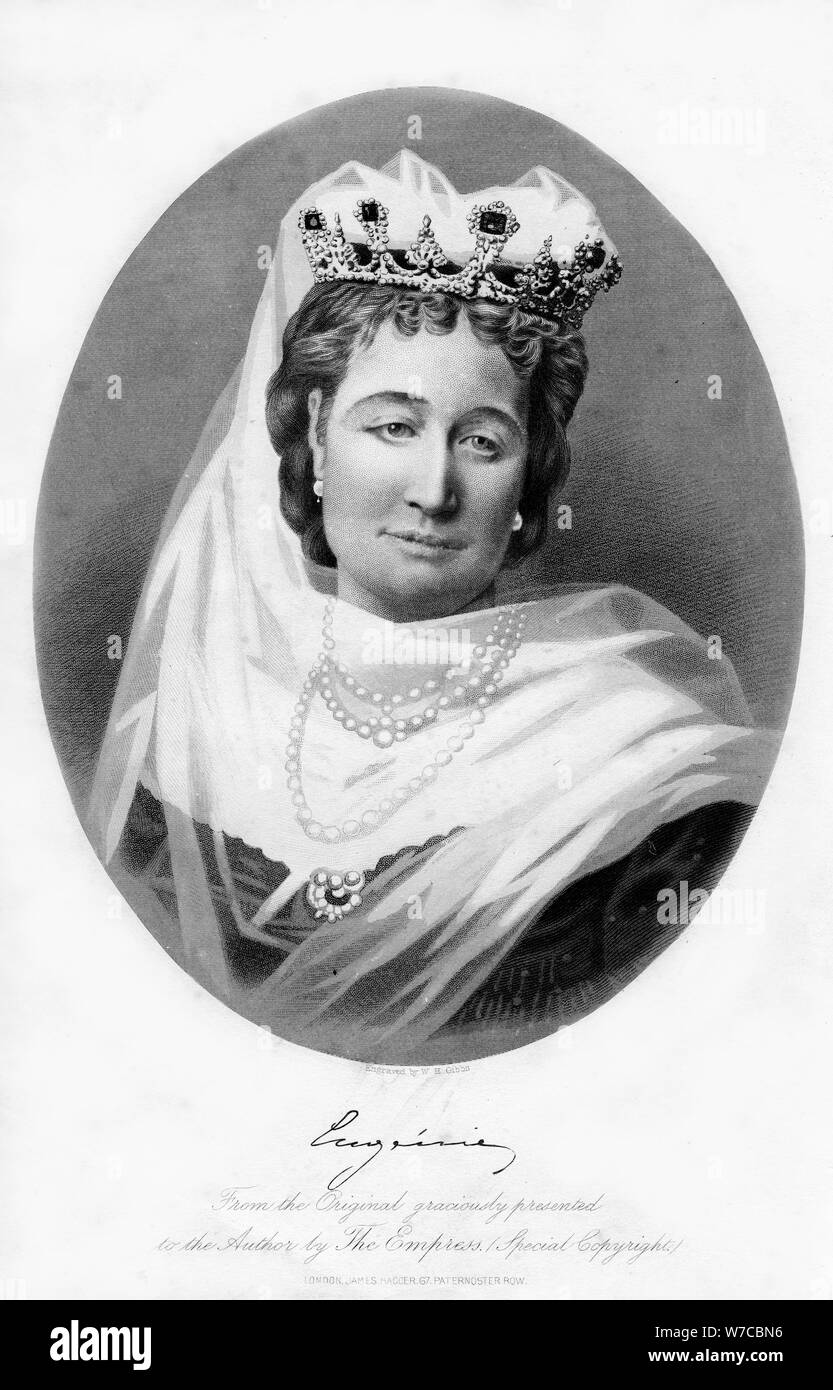 Empress Eugenie, Empress Consort of France, mid-late 19th century.Artist: H Gibbs Stock Photo