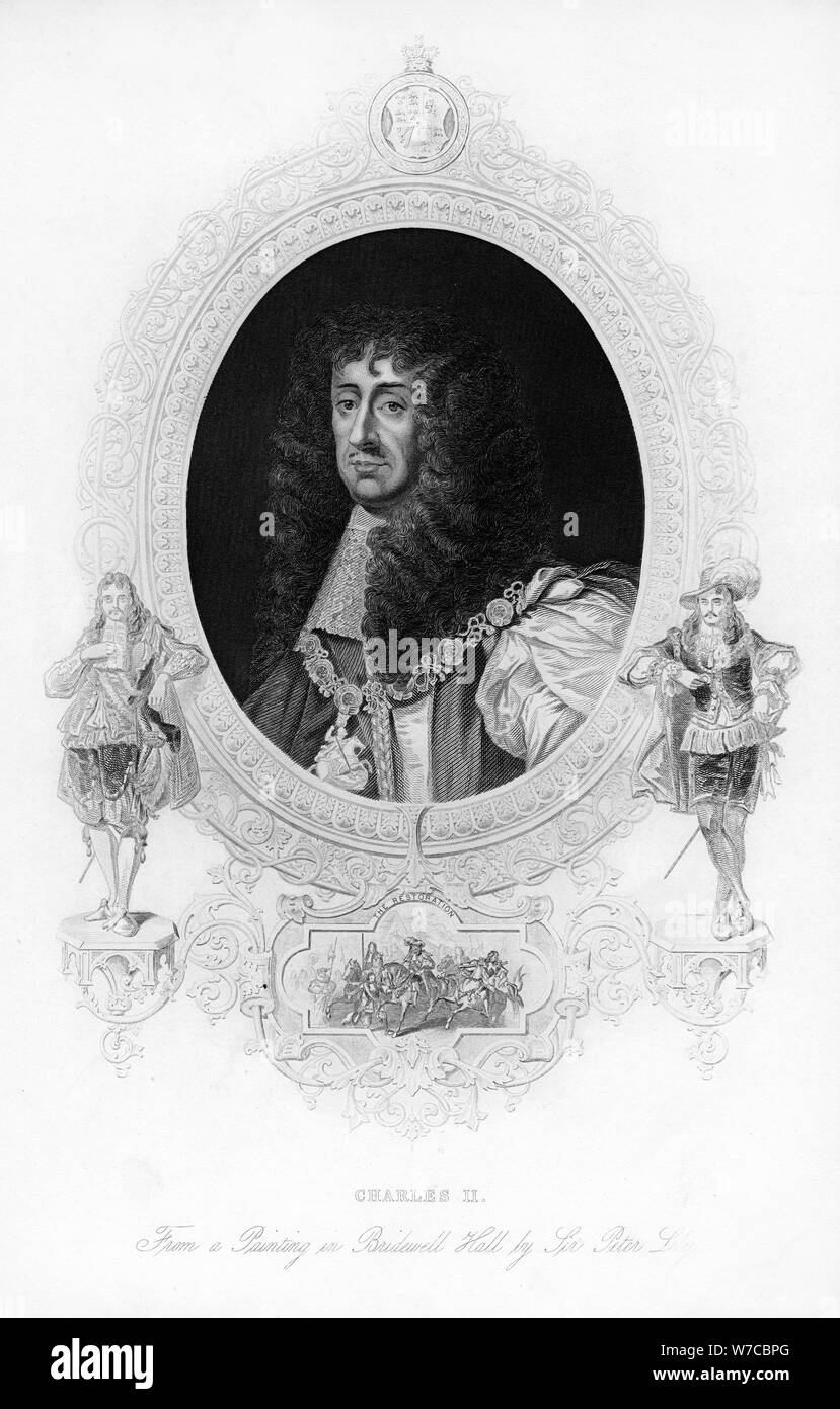 King Charles II, The Merry Monarch, (c1850). Artist: Unknown Stock Photo