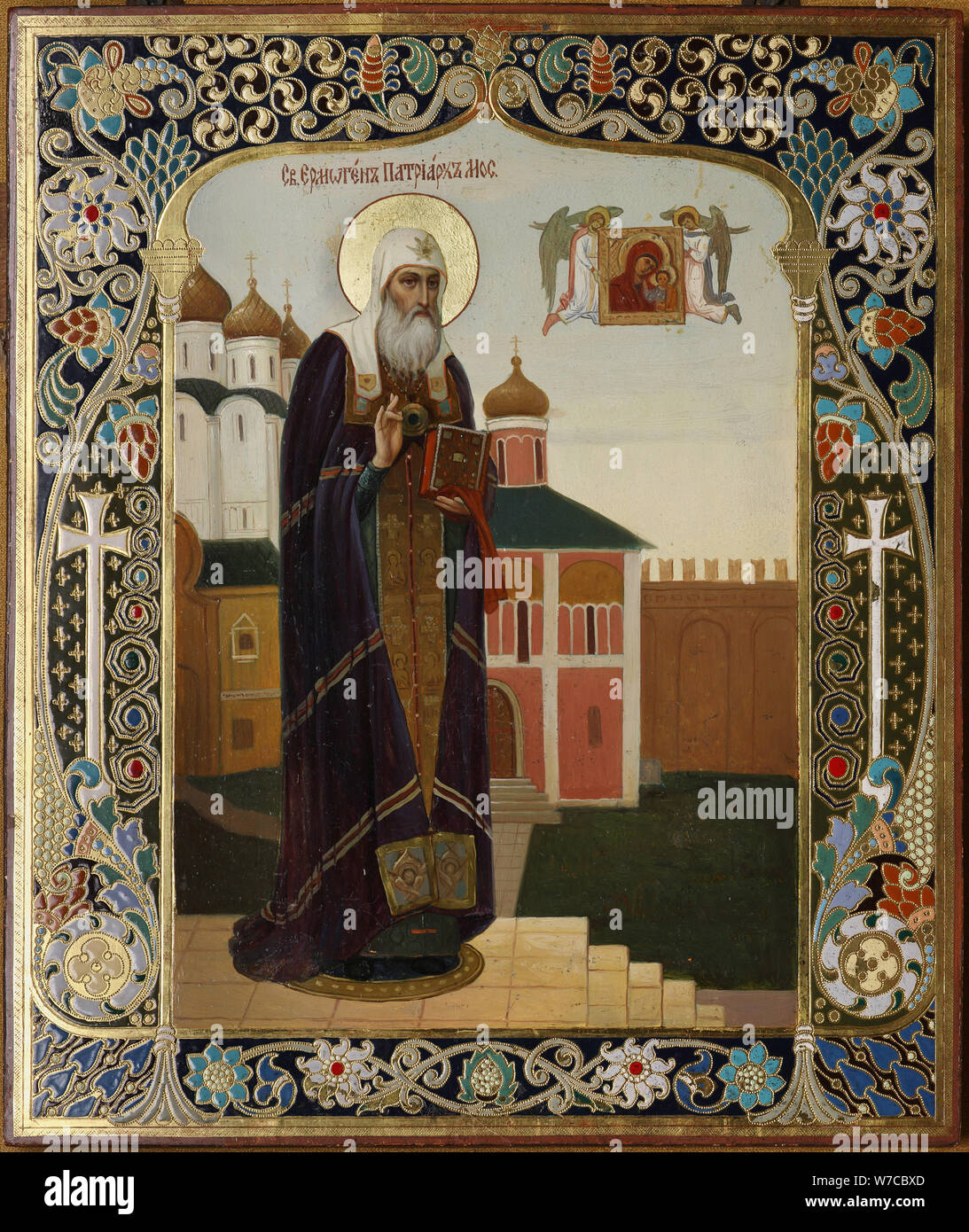 Saint Patriarch Hermogenes at the Chudov Monastery. Stock Photo