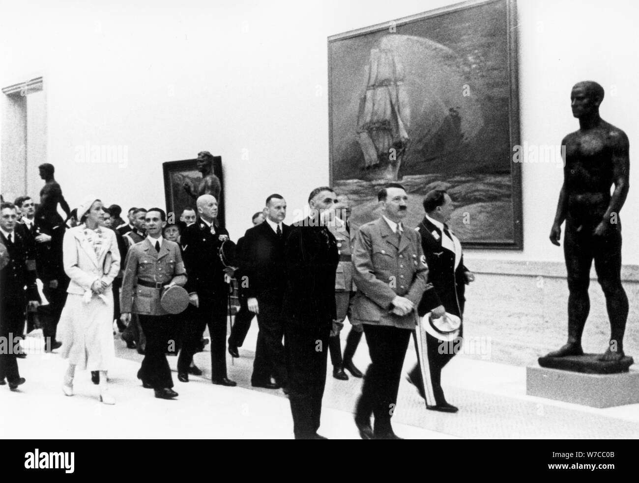 Hitler Visiting the Great German Art Exhibition. Stock Photo