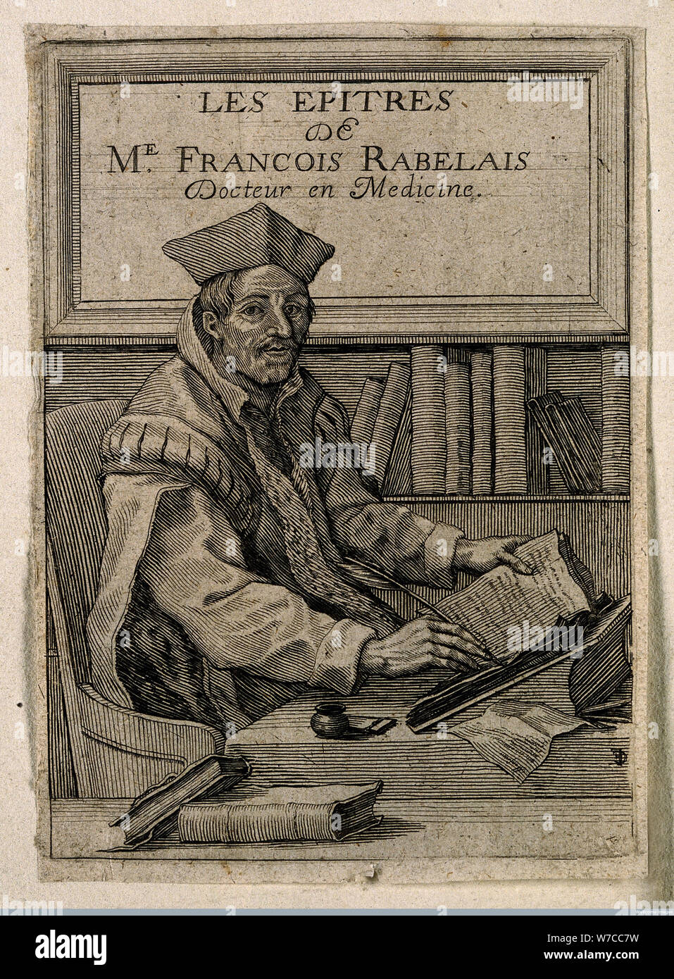 Portrait of François Rabelais (1494-1553). Stock Photo