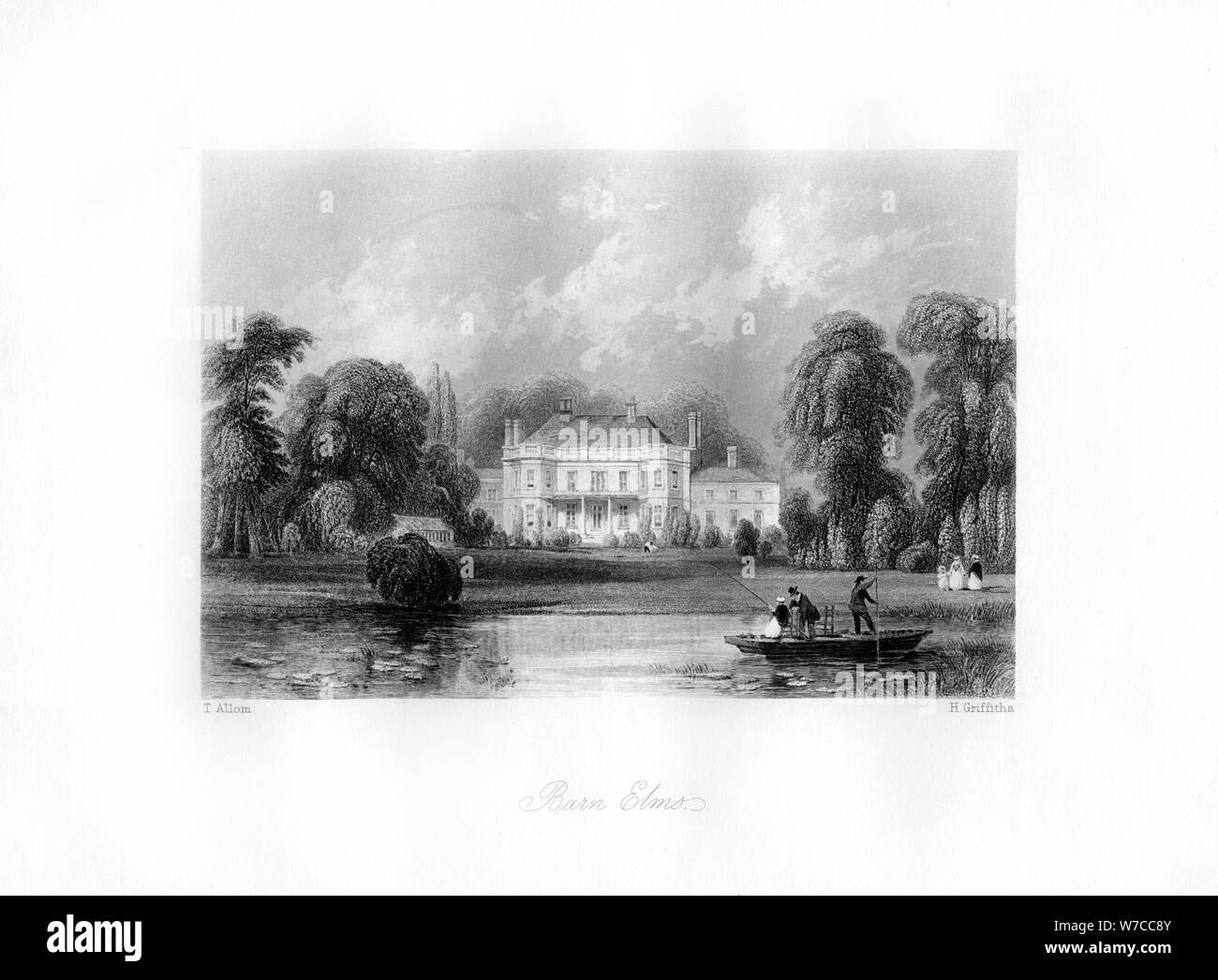 Barn Elms Richmond Upon Thames 19th Century Artist H Griffiths